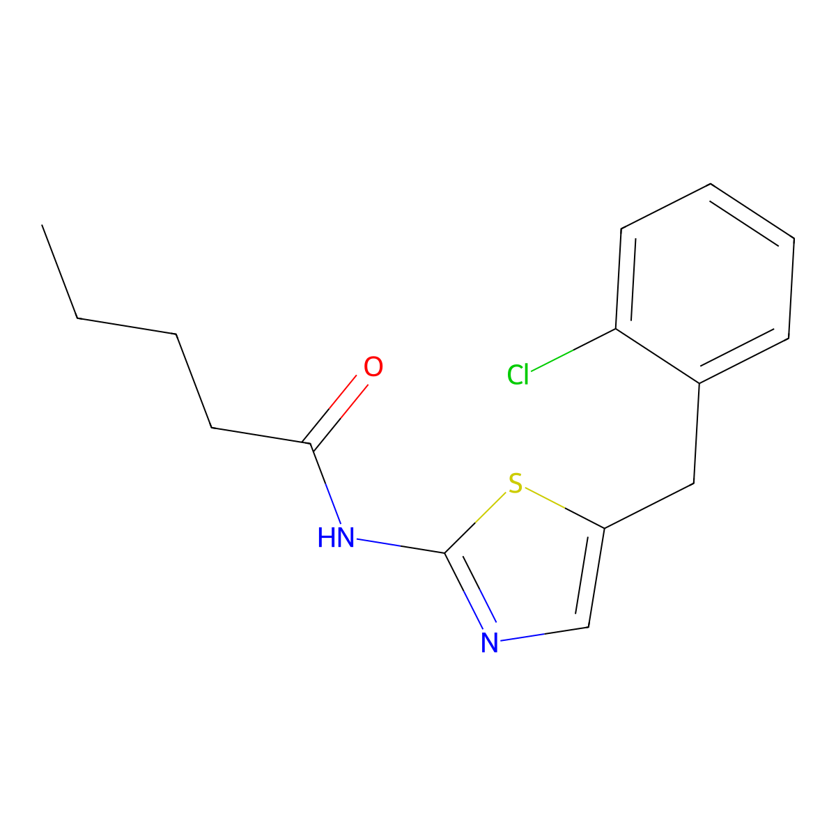N-{5-[(2-chlorophenyl)methyl]-1,3-thiazol-2-yl}pentanamide molecular structure, CAS 301306-18-3