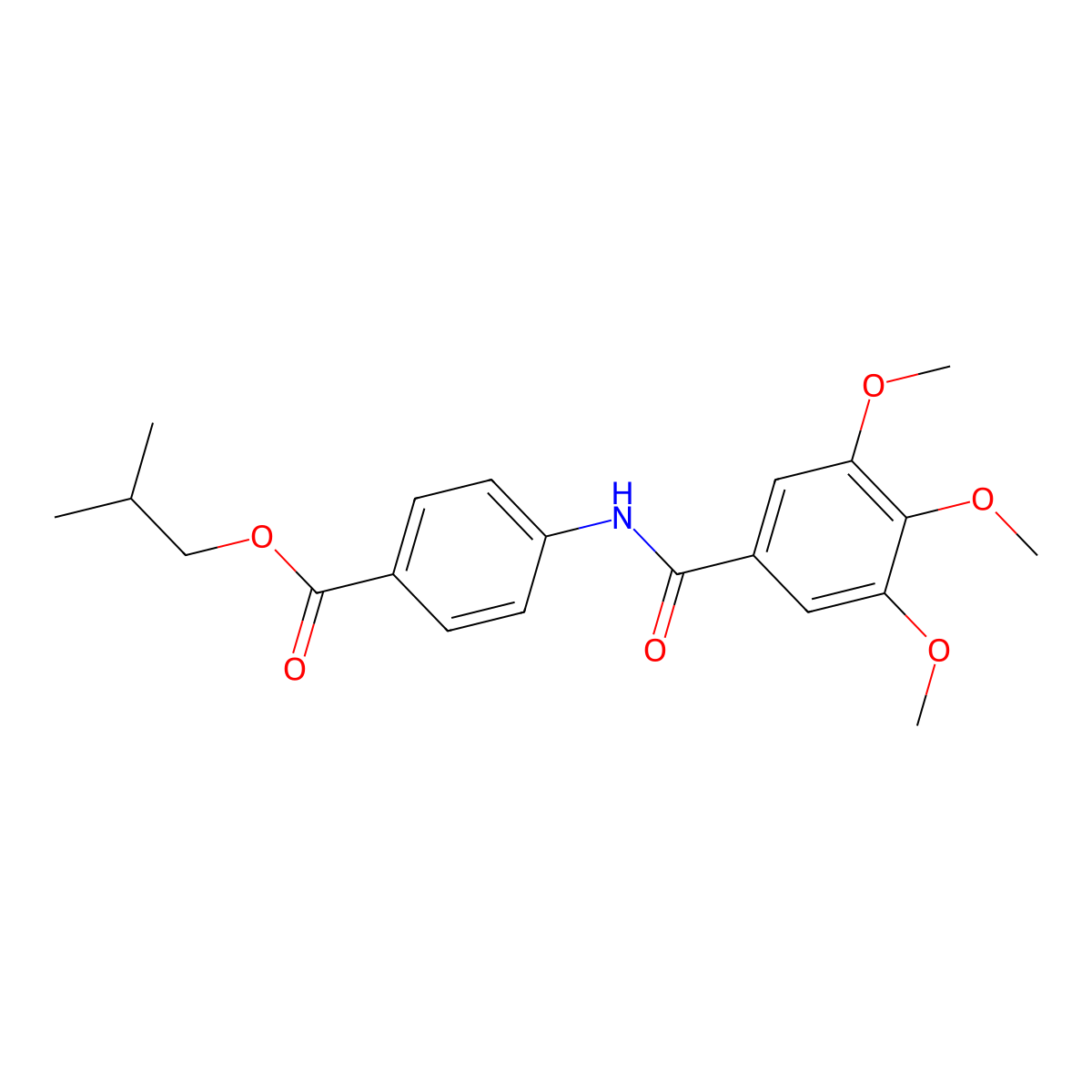 Isobutyl 4-(3,4,5-trimethoxybenzamido)benzoate molecular structure, CAS 301306-49-0