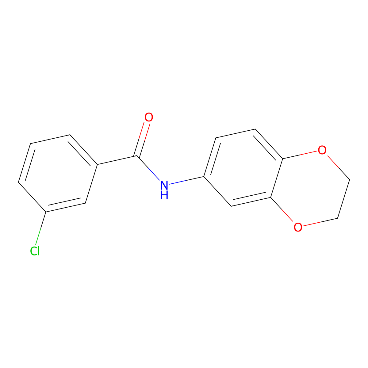 3-chloro-N-(2,3-dihydro-1,4-benzodioxin-6-yl)benzamide molecular structure, CAS 301306-92-3