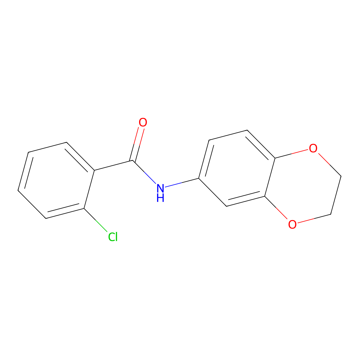 2-chloro-N-(2,3-dihydro-1,4-benzodioxin-6-yl)benzamide molecular structure, CAS 301306-93-4