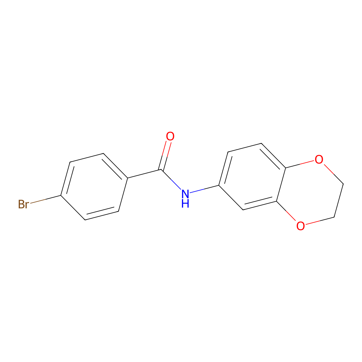 4-bromo-N-(2,3-dihydro-1,4-benzodioxin-6-yl)benzamide molecular structure, CAS 301306-94-5