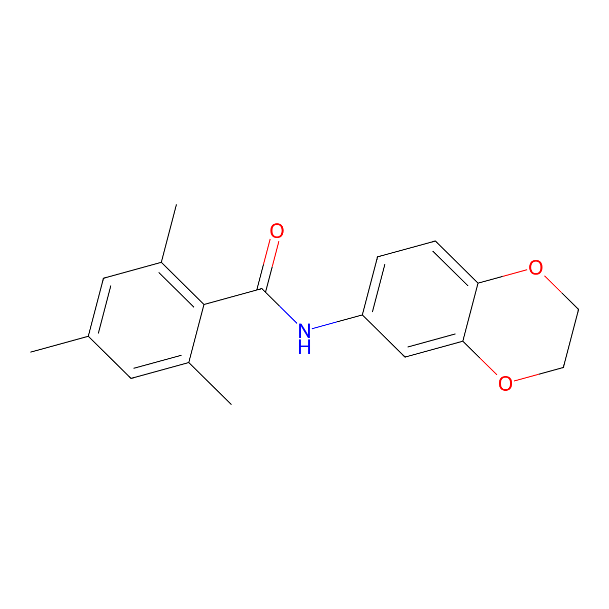 N-(2,3-dihydro-1,4-benzodioxin-6-yl)-2,4,6-trimethylbenzamide molecular structure, CAS 301306-96-7