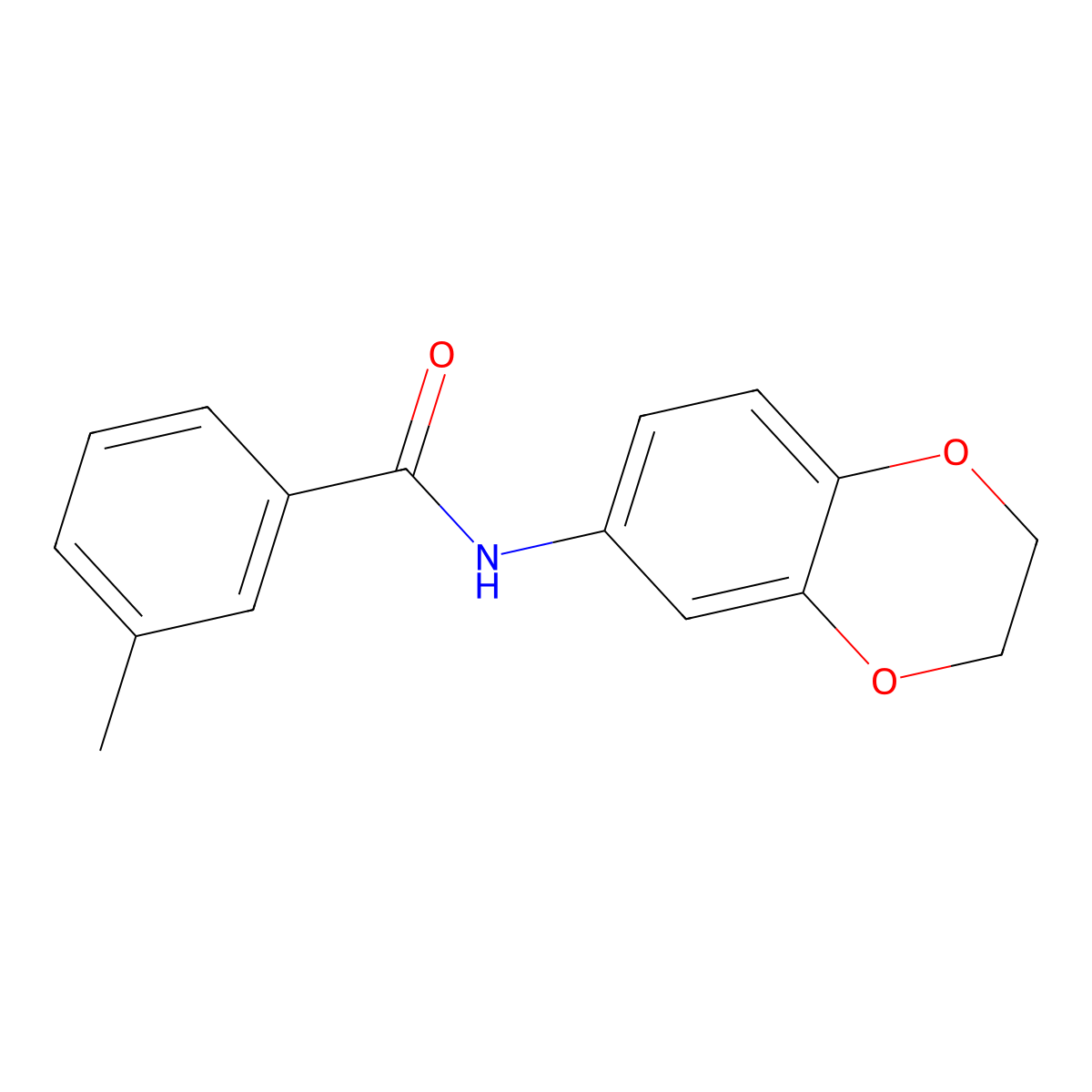 N-(2,3-dihydro-1,4-benzodioxin-6-yl)-3-methylbenzamide molecular structure, CAS 301306-97-8