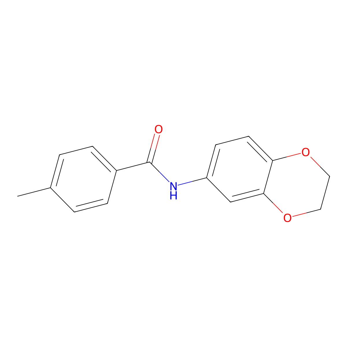 N-(2,3-dihydro-1,4-benzodioxin-6-yl)-4-methylbenzamide molecular structure, CAS 301306-98-9