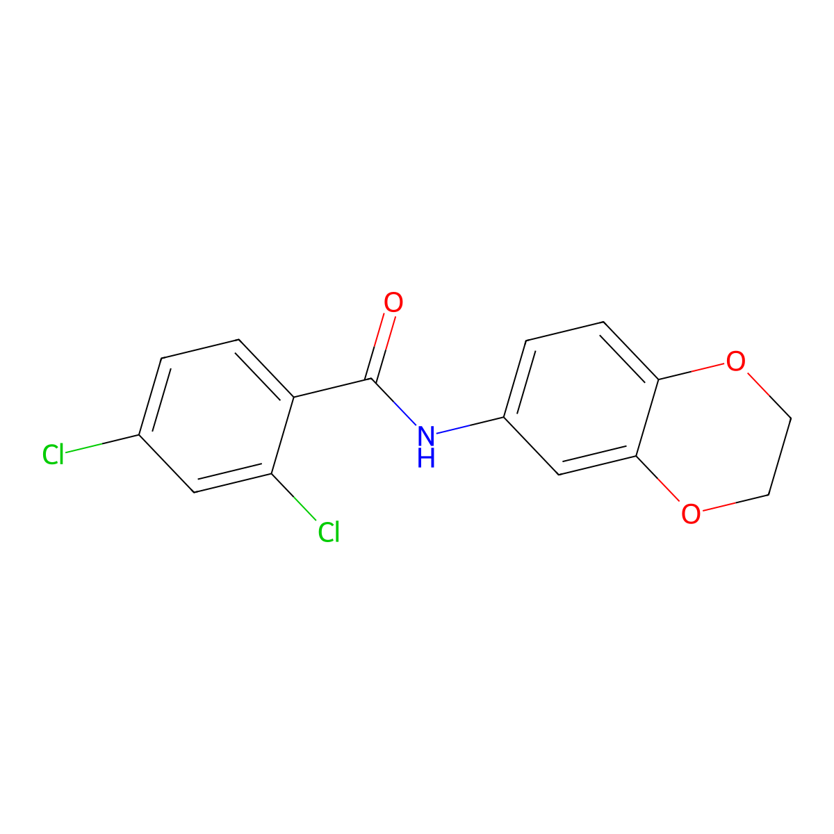 2,4-dichloro-N-(2,3-dihydro-1,4-benzodioxin-6-yl)benzamide molecular structure, CAS 301306-99-0