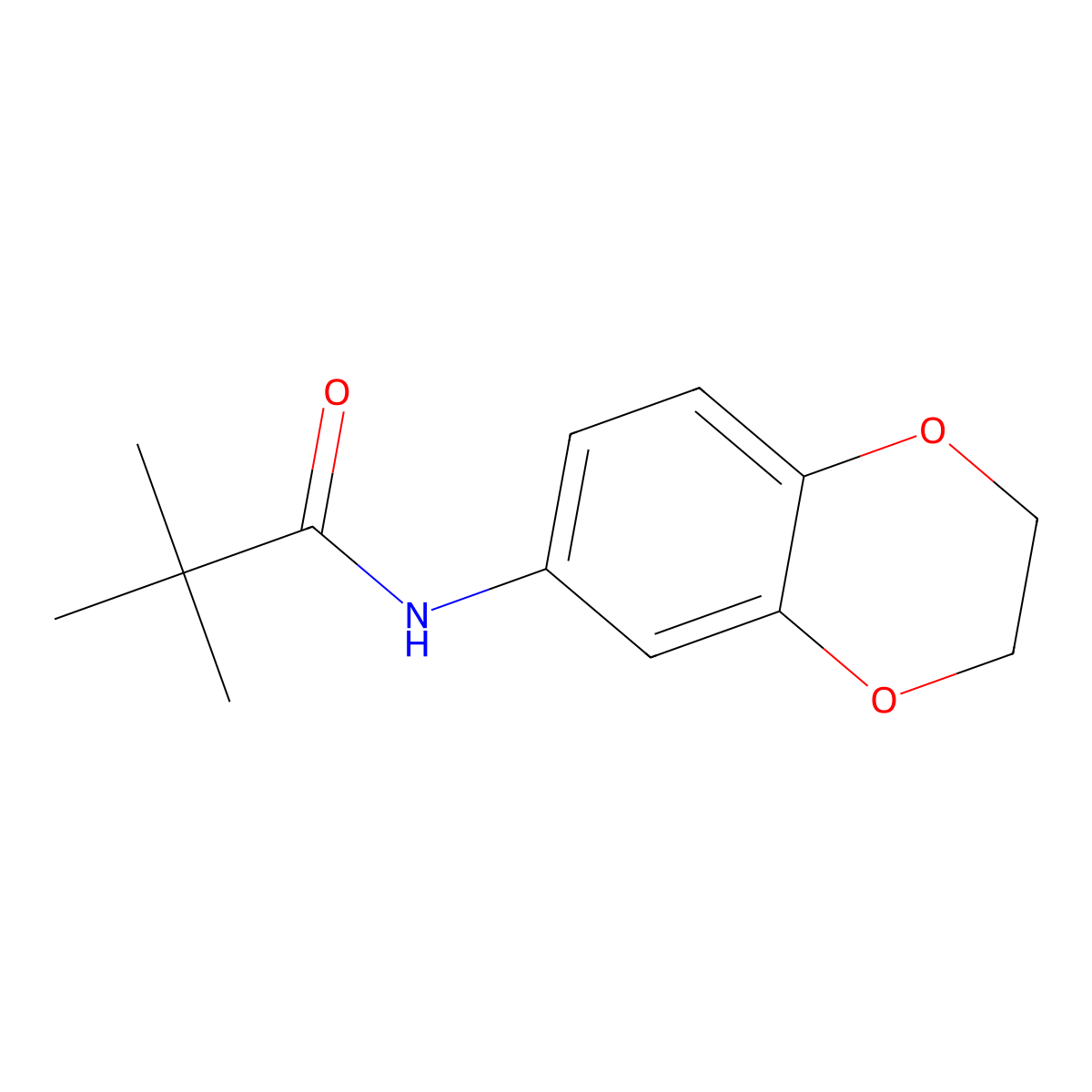 N-(2,3-dihydro-1,4-benzodioxin-6-yl)-2,2-dimethylpropanamide molecular structure, CAS 301307-05-1