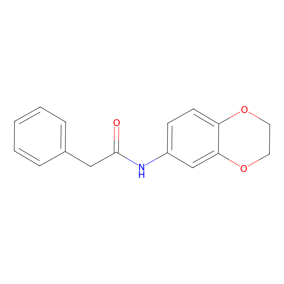 N-(2,3-dihydro-1,4-benzodioxin-6-yl)-2-phenylacetamide molecular structure, CAS 301307-07-3