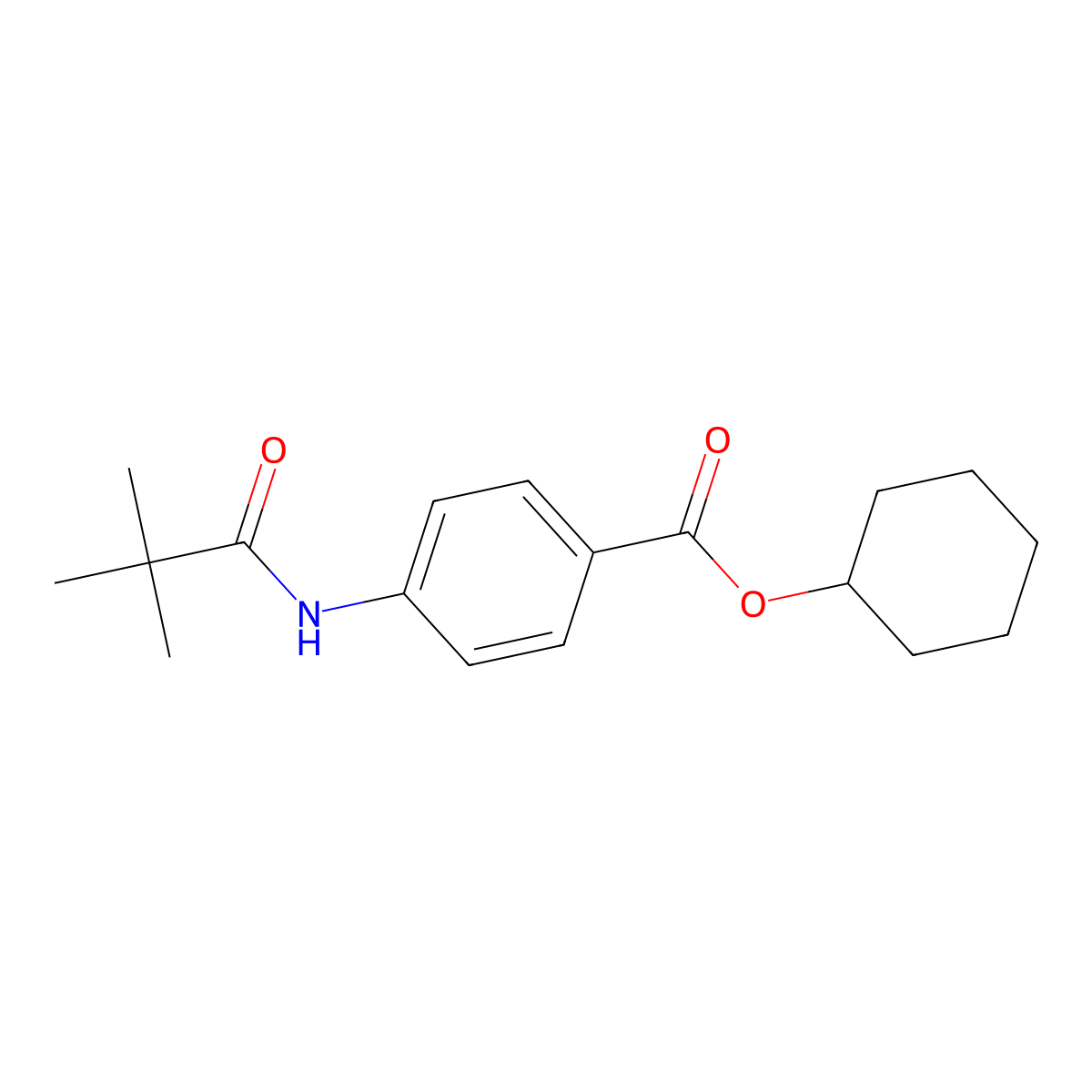 Cyclohexyl 4-(2,2-dimethylpropanoylamino)benzoate molecular structure, CAS 301307-23-3
