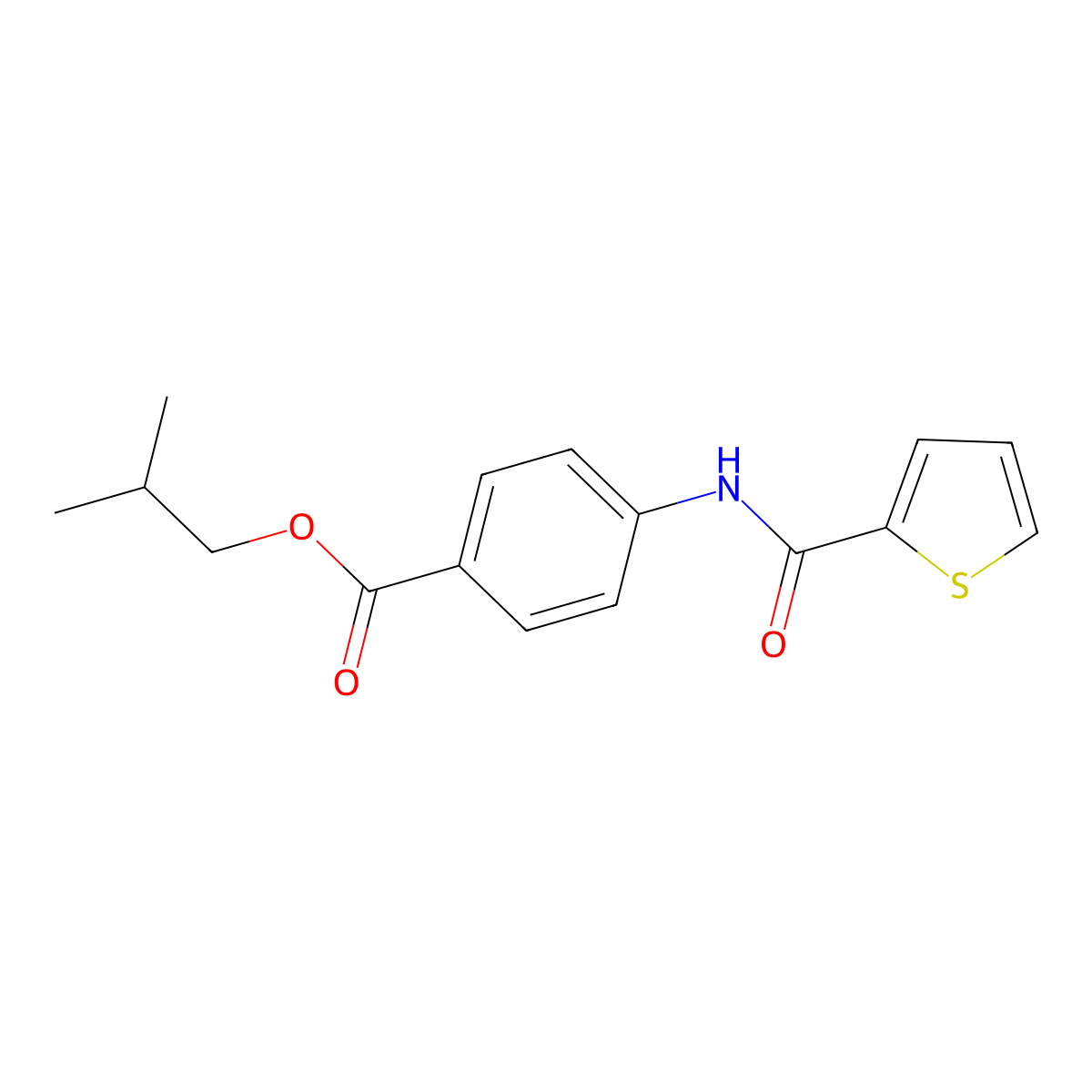 Isobutyl 4-(thiophene-2-carboxamido)benzoate molecular structure, CAS 301307-34-6
