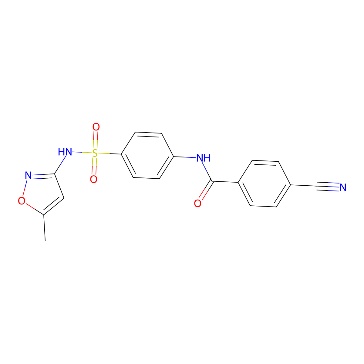 4-cyano-N-(4-(N-(5-methylisoxazol-3-yl)sulfamoyl)phenyl)benzamide molecular structure, CAS 301307-76-6