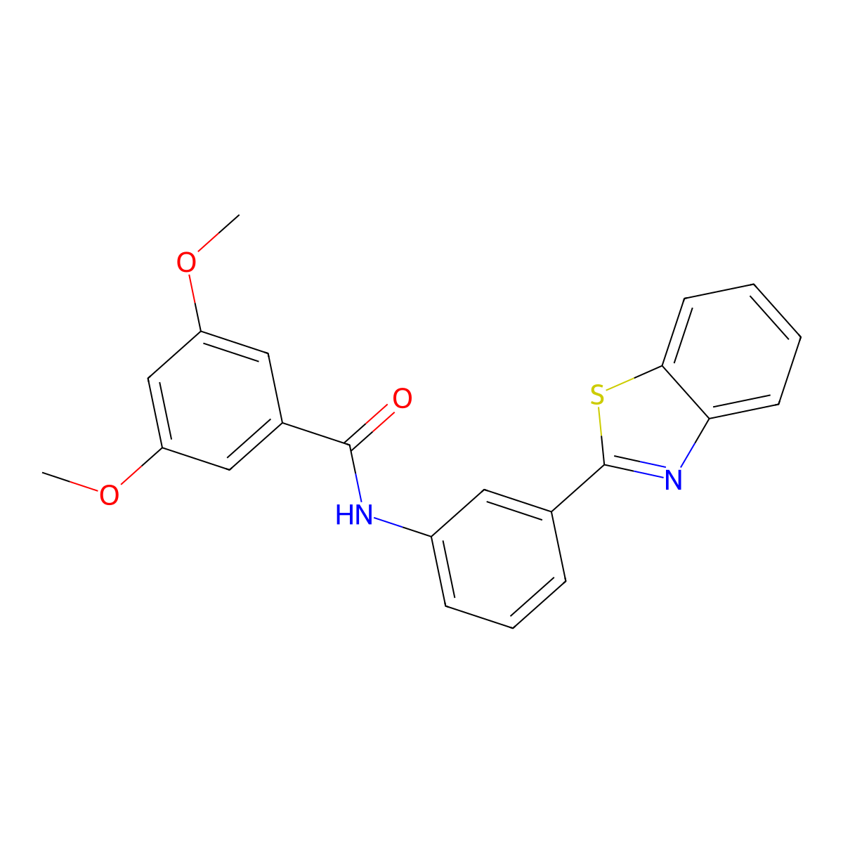 N-[3-(1,3-benzothiazol-2-yl)phenyl]-3,5-dimethoxybenzamide molecular structure, CAS 301307-86-8