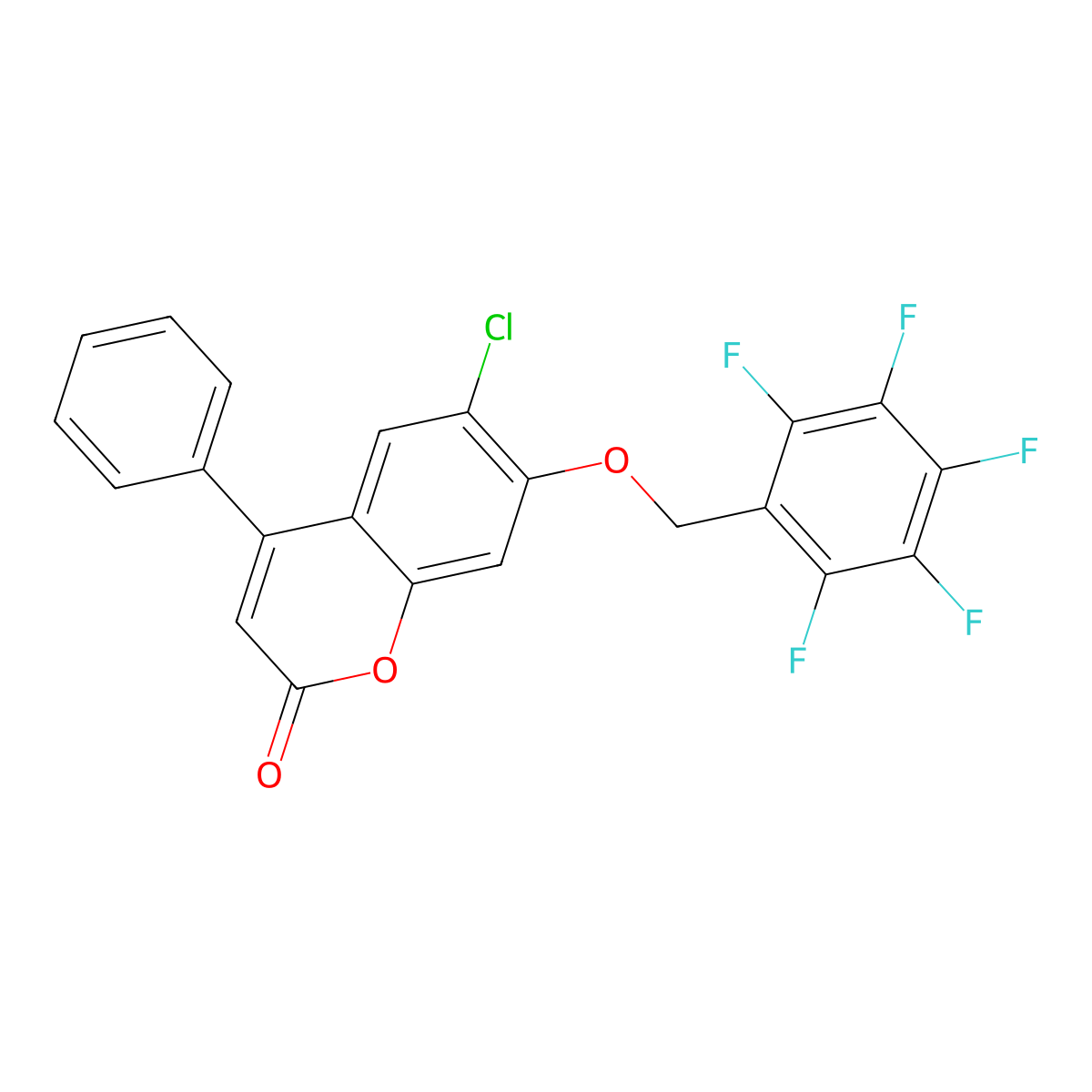 6-chloro-7-[(pentafluorobenzyl)oxy]-4-phenyl-2H-chromen-2-one molecular structure, CAS 301308-34-9