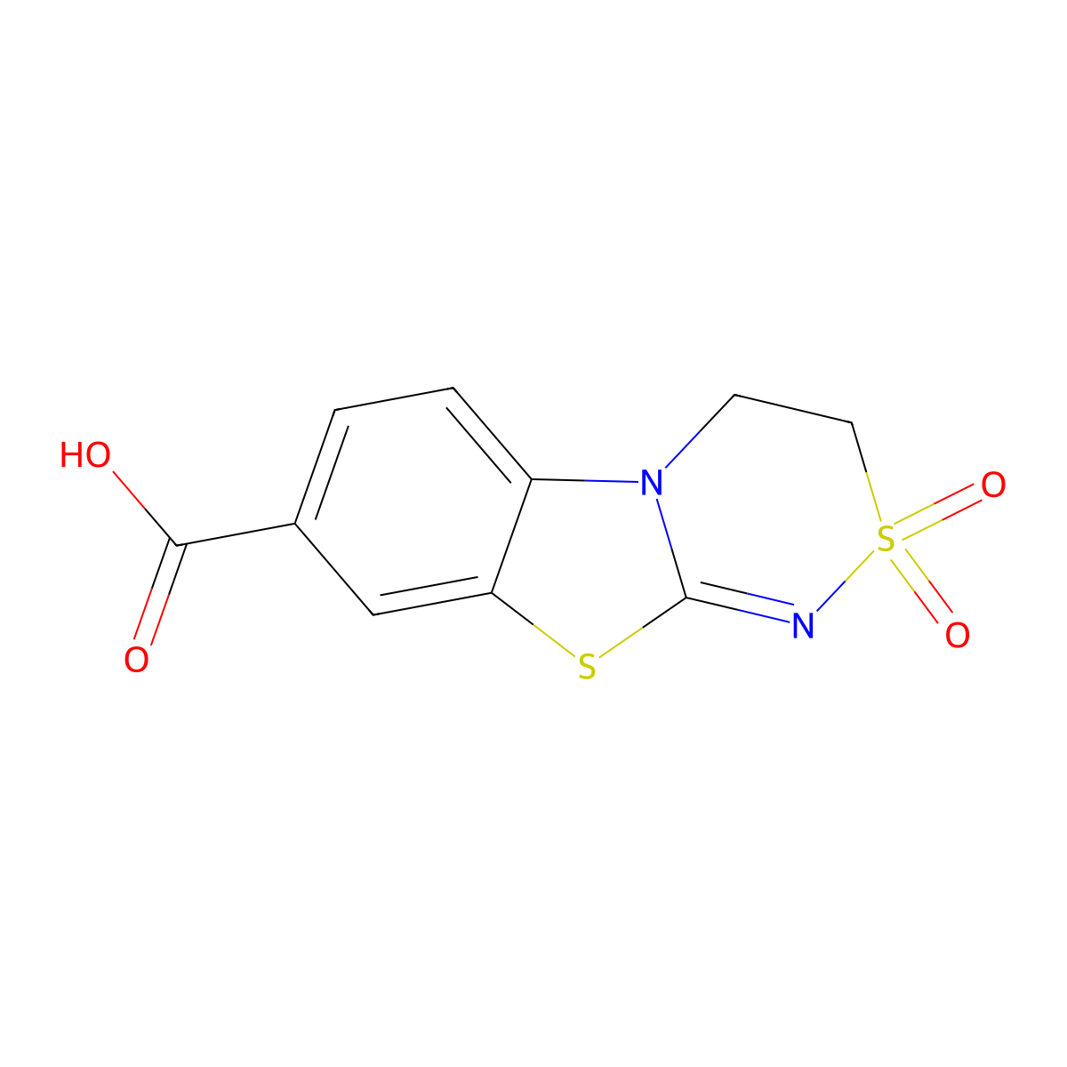 3,4-Dihydro[1,2,4]thiadiazino[3,4-b][1,3]benzothiazole-8-carboxylic acid 2,2-dioxide molecular structure, CAS 301308-77-0