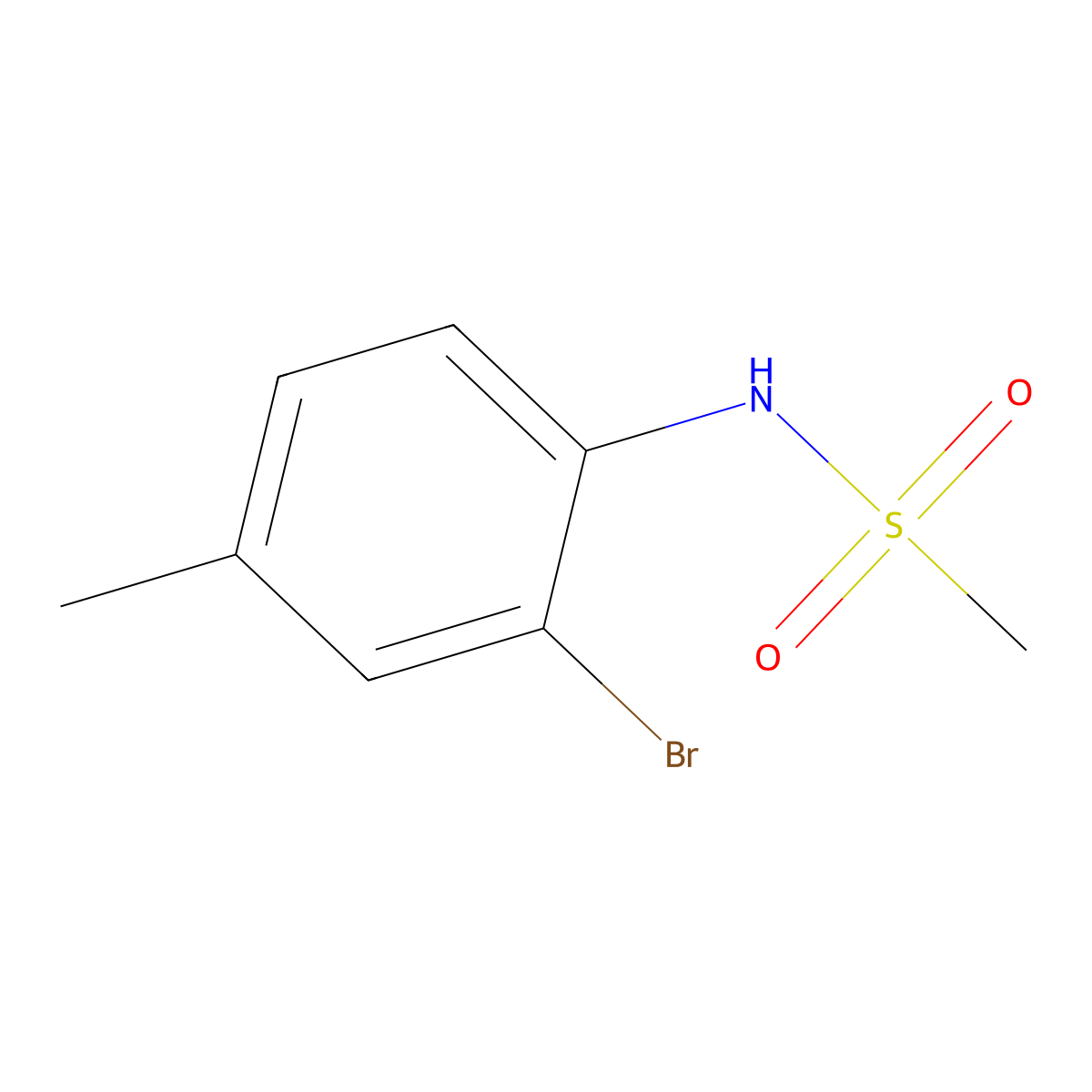 N-(2-bromo-4-methylphenyl)methanesulfonamide molecular structure, CAS 301308-90-7