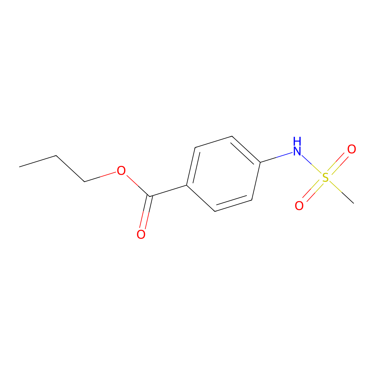 Propyl 4-[(methylsulfonyl)amino]benzoate molecular structure, CAS 301308-93-0