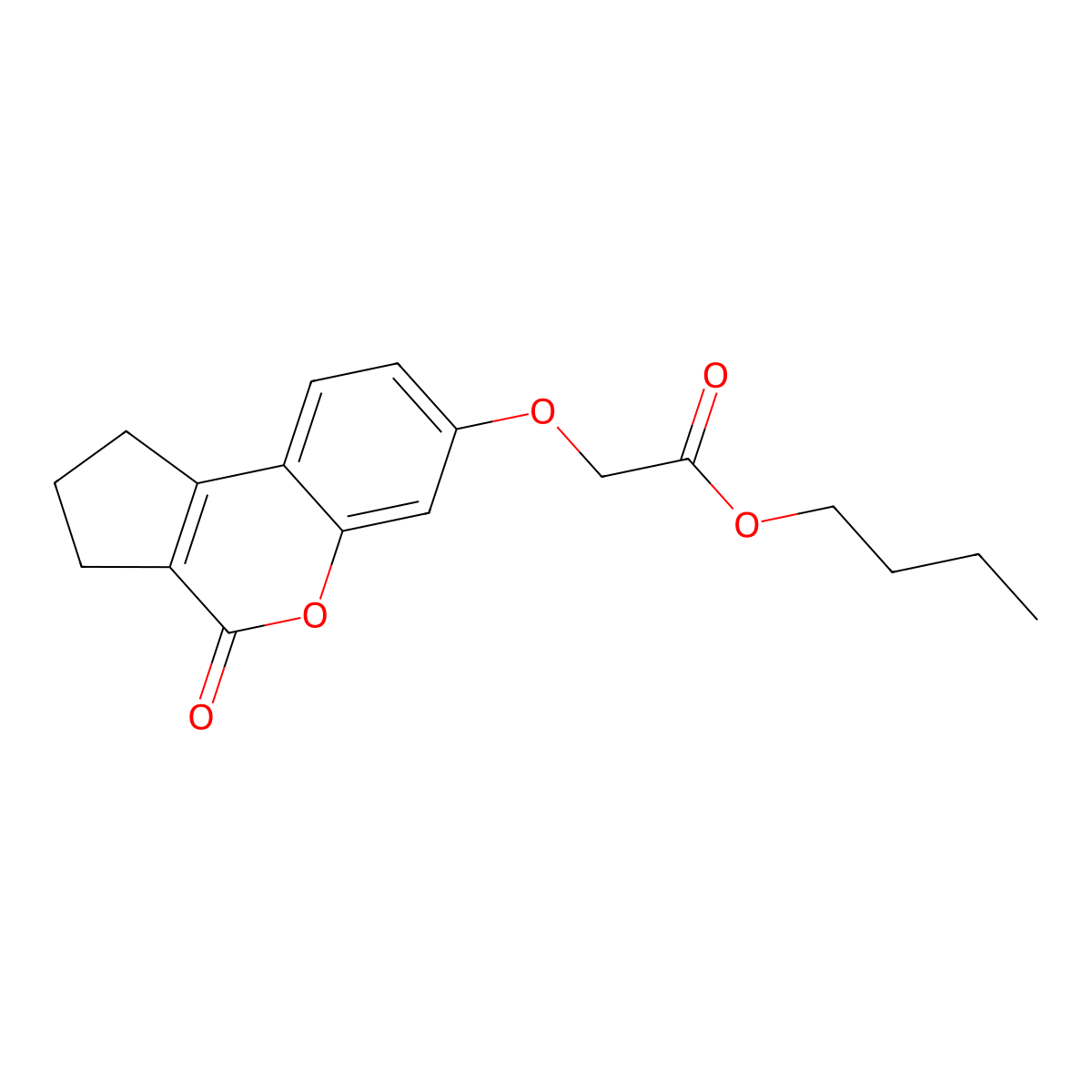 Butyl [(4-oxo-1,2,3,4-tetrahydrocyclopenta[c]chromen-7-yl)oxy]acetate molecular structure, CAS 301308-96-3