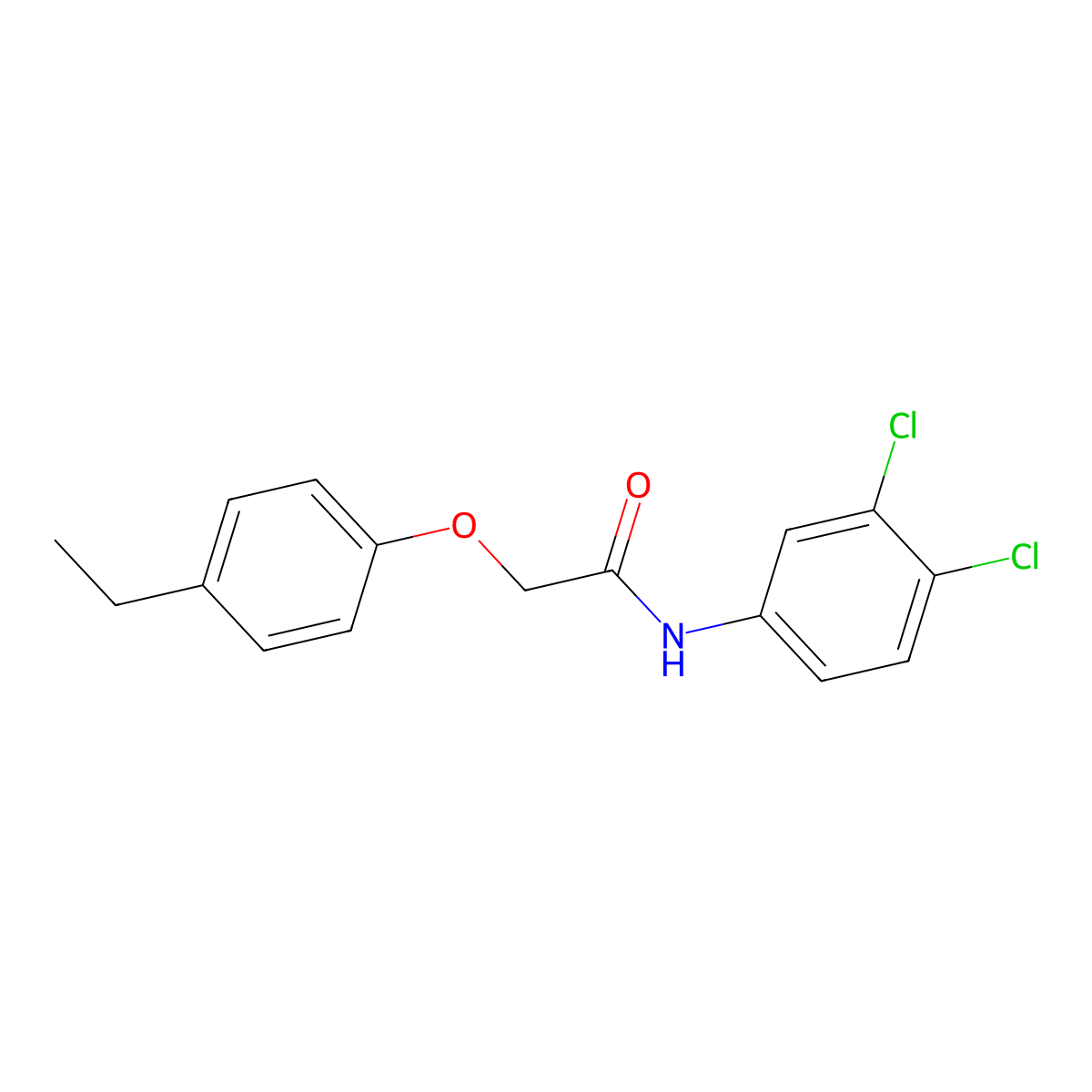 N-(3,4-dichlorophenyl)-2-(4-ethylphenoxy)acetamide molecular structure, CAS 301309-08-0