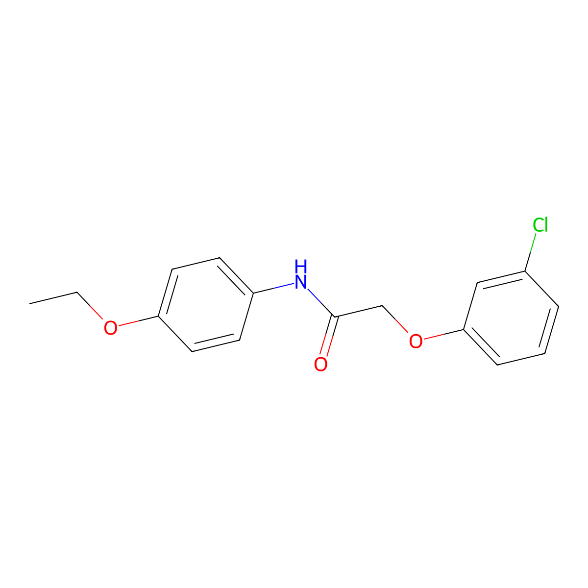 2-(3-chlorophenoxy)-N-(4-ethoxyphenyl)acetamide molecular structure, CAS 301309-63-7