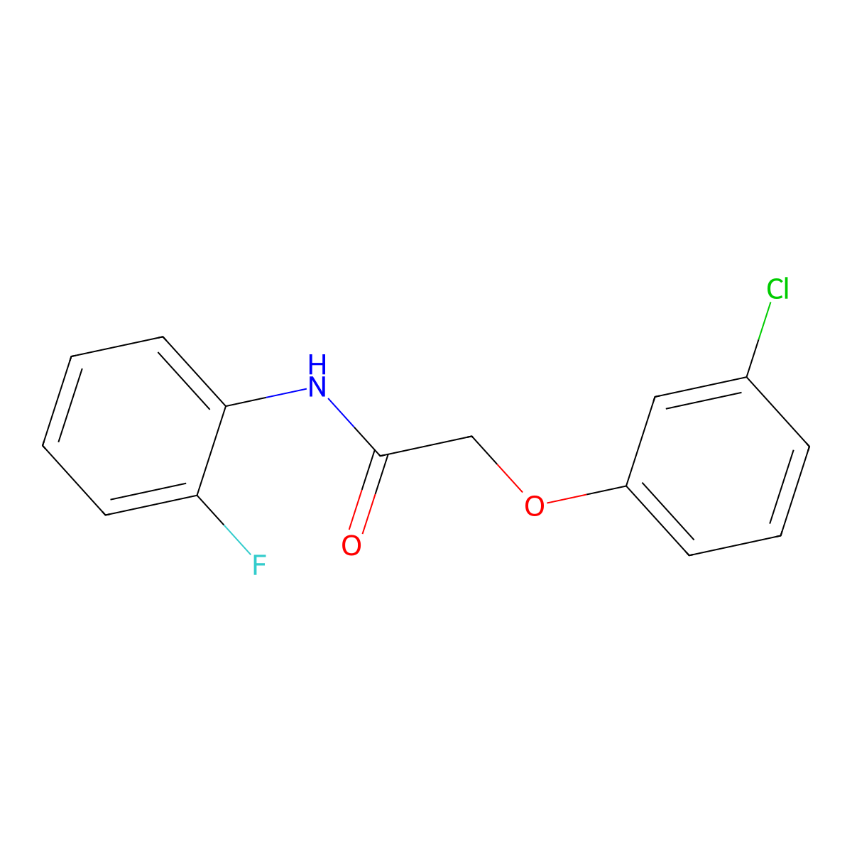 2-(3-chlorophenoxy)-N-(2-fluorophenyl)acetamide molecular structure, CAS 301309-71-7