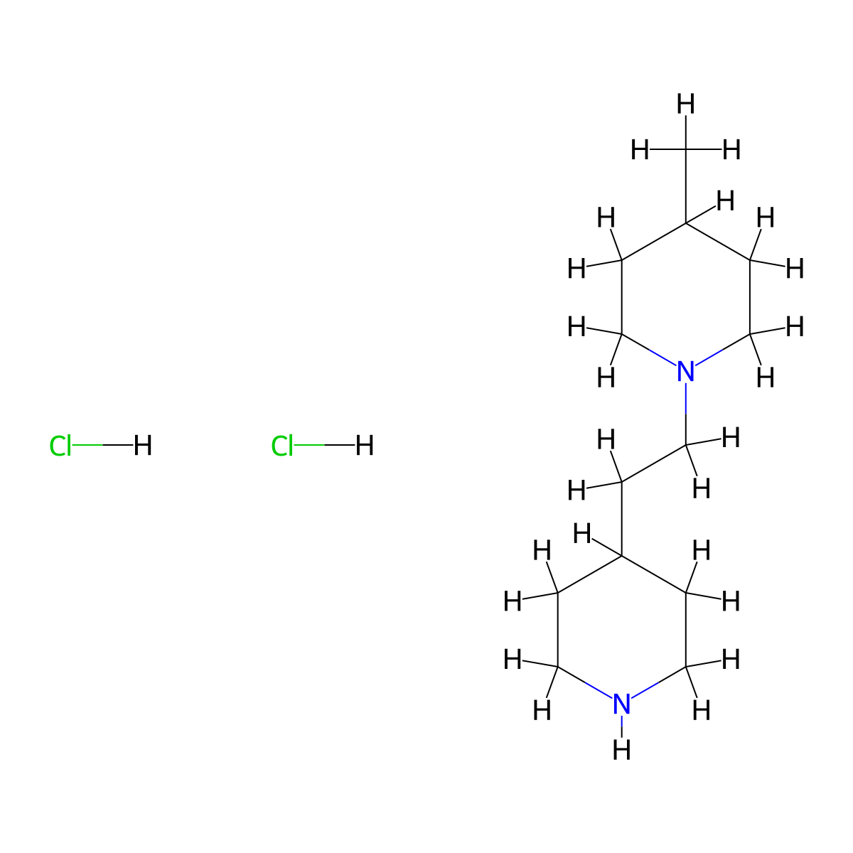 4-Methyl-1-[2-(4-piperidinyl)ethyl]piperidine dihydrochloride molecular structure, CAS 30131-19-2