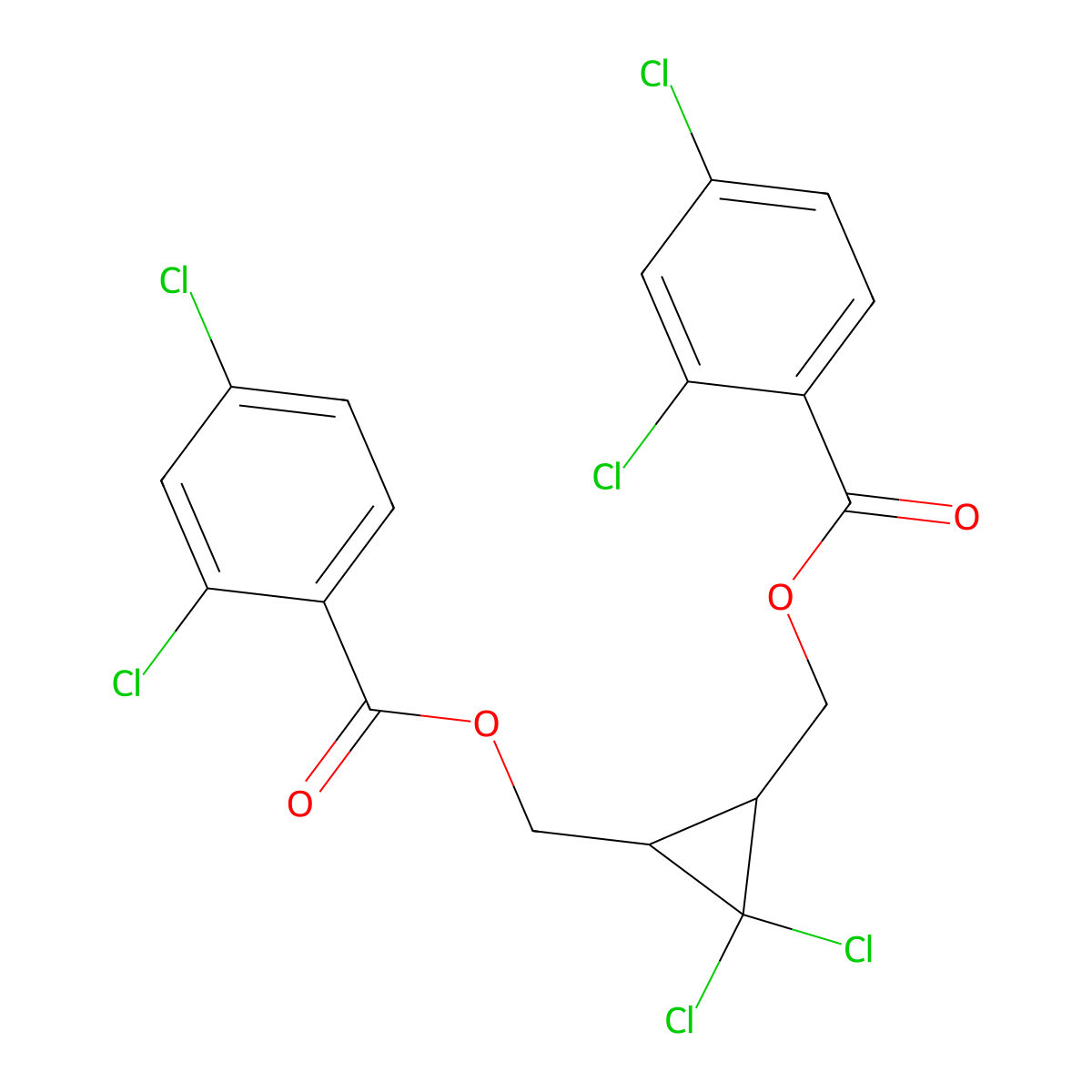 {2,2-Dichloro-3-[(2,4-dichlorobenzoyloxy)methyl]cyclopropyl}methyl 2,4-dichlorobenzoate molecular structure, CAS 301312-86-7