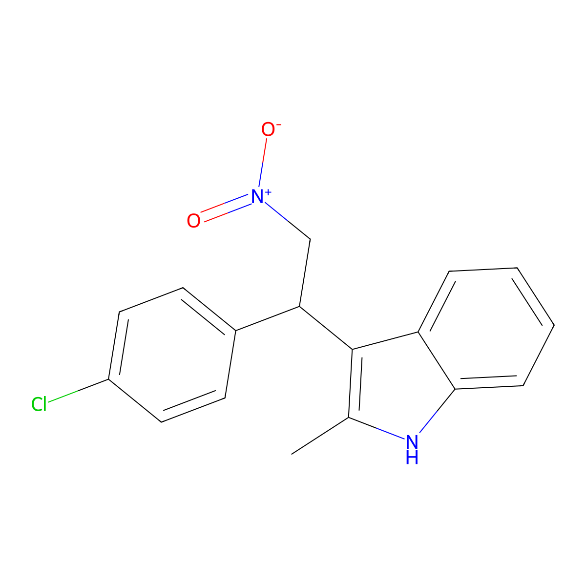 3-[1-(4-chlorophenyl)-2-nitroethyl]-2-methyl-1H-indole molecular structure, CAS 301313-21-3