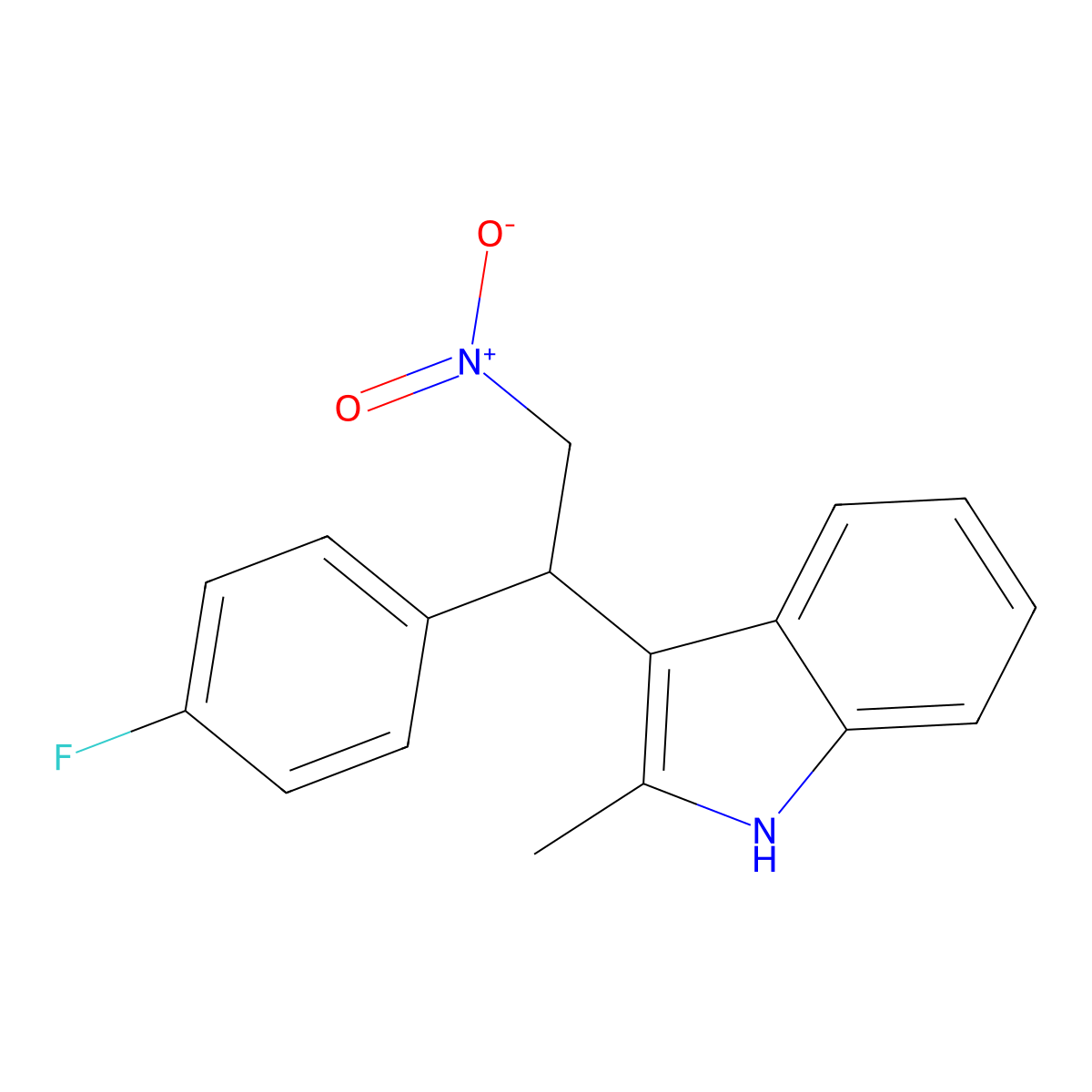 3-[1-(4-fluorophenyl)-2-nitroethyl]-2-methyl-1H-indole molecular structure, CAS 301313-22-4