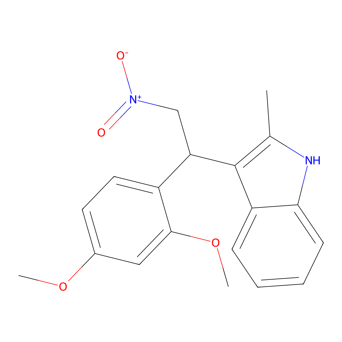 3-[1-(2,4-dimethoxyphenyl)-2-nitroethyl]-2-methyl-1H-indole molecular structure, CAS 301313-26-8