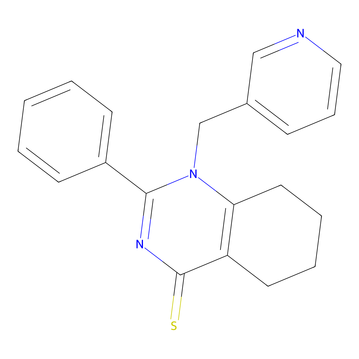 2-Phenyl-1-(3-pyridylmethyl)-1,5,6,7,8-pentahydroquinazoline-4-thione molecular structure, CAS 301313-33-7