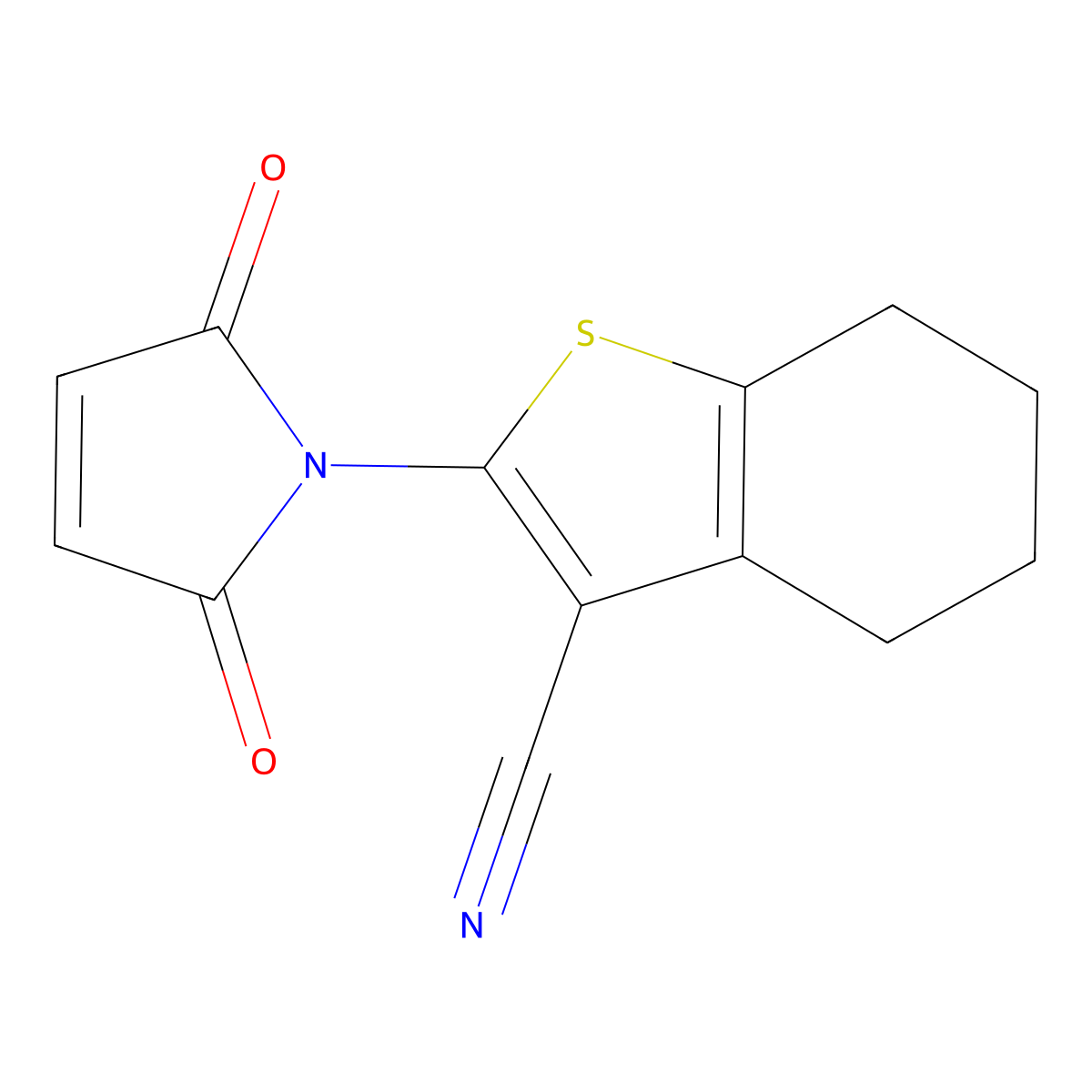 2-(2,5-Dihydro-2,5-dioxo-1H-pyrrol-1-yl)-4,5,6,7-tetrahydrobenzo[b]thiophene-3-carbonitrile molecular structure, CAS 301313-37-1