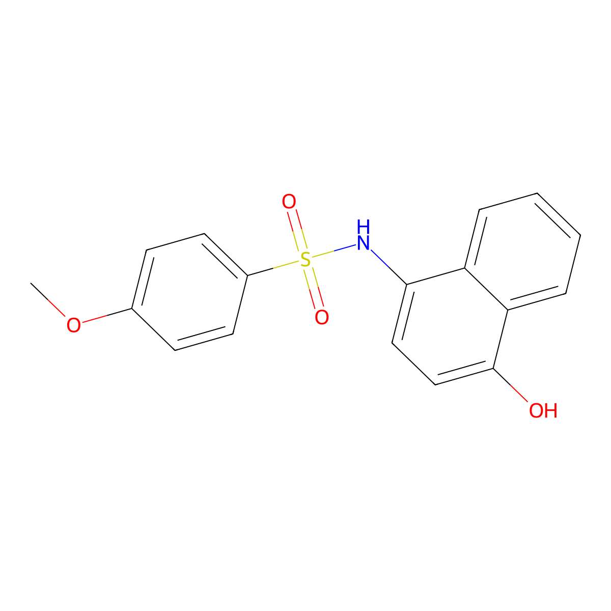 N-(4-hydroxy-1-naphthyl)-4-methoxybenzenesulfonamide molecular structure, CAS 301313-43-9