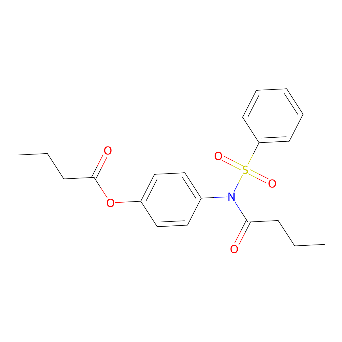 4-[N-(Benzenesulfonyl)butanamido]phenyl butanoate molecular structure, CAS 301313-55-3