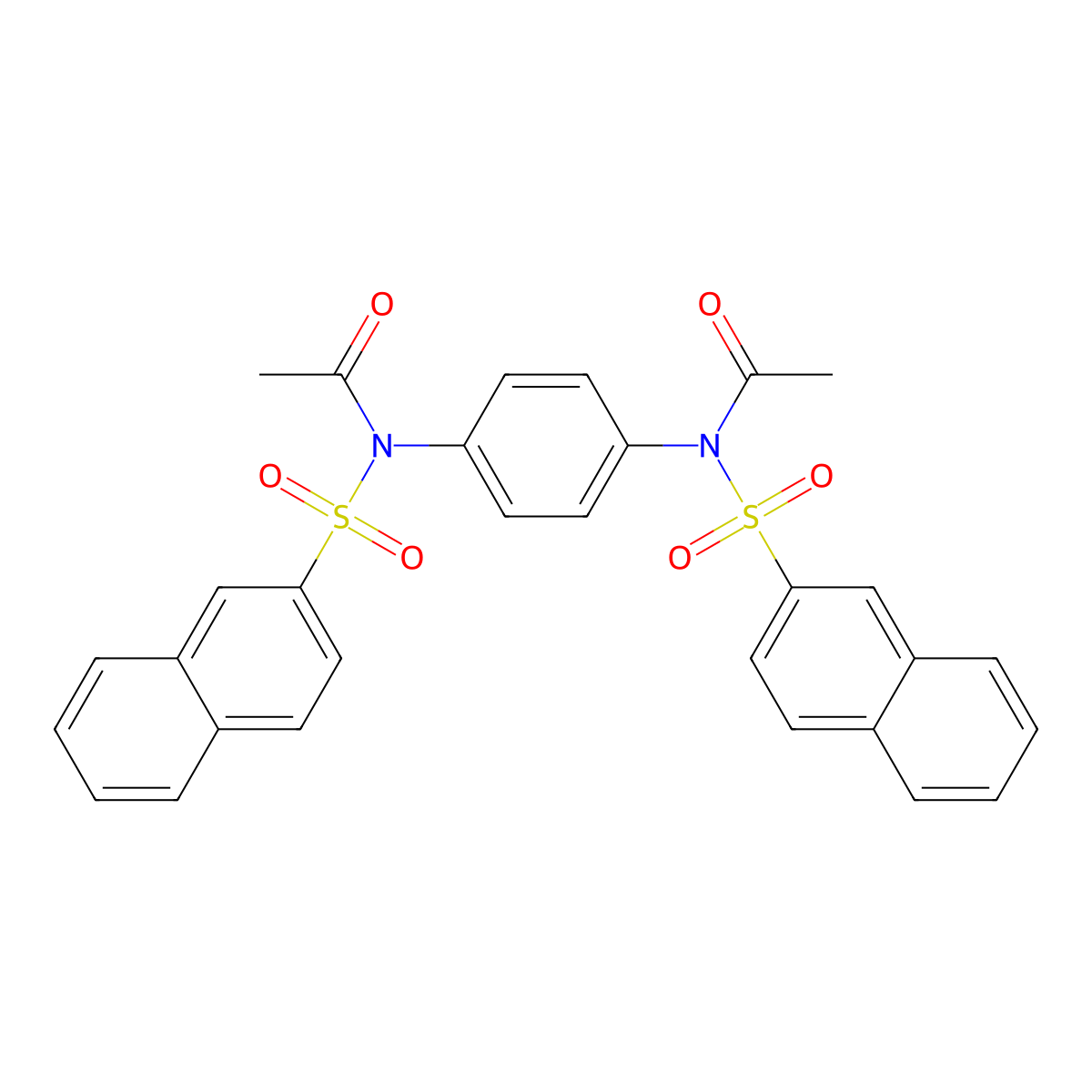 N-[4-[acetyl(naphthalen-2-ylsulfonyl)amino]phenyl]-N-naphthalen-2-ylsulfonylacetamide molecular structure, CAS 301313-59-7