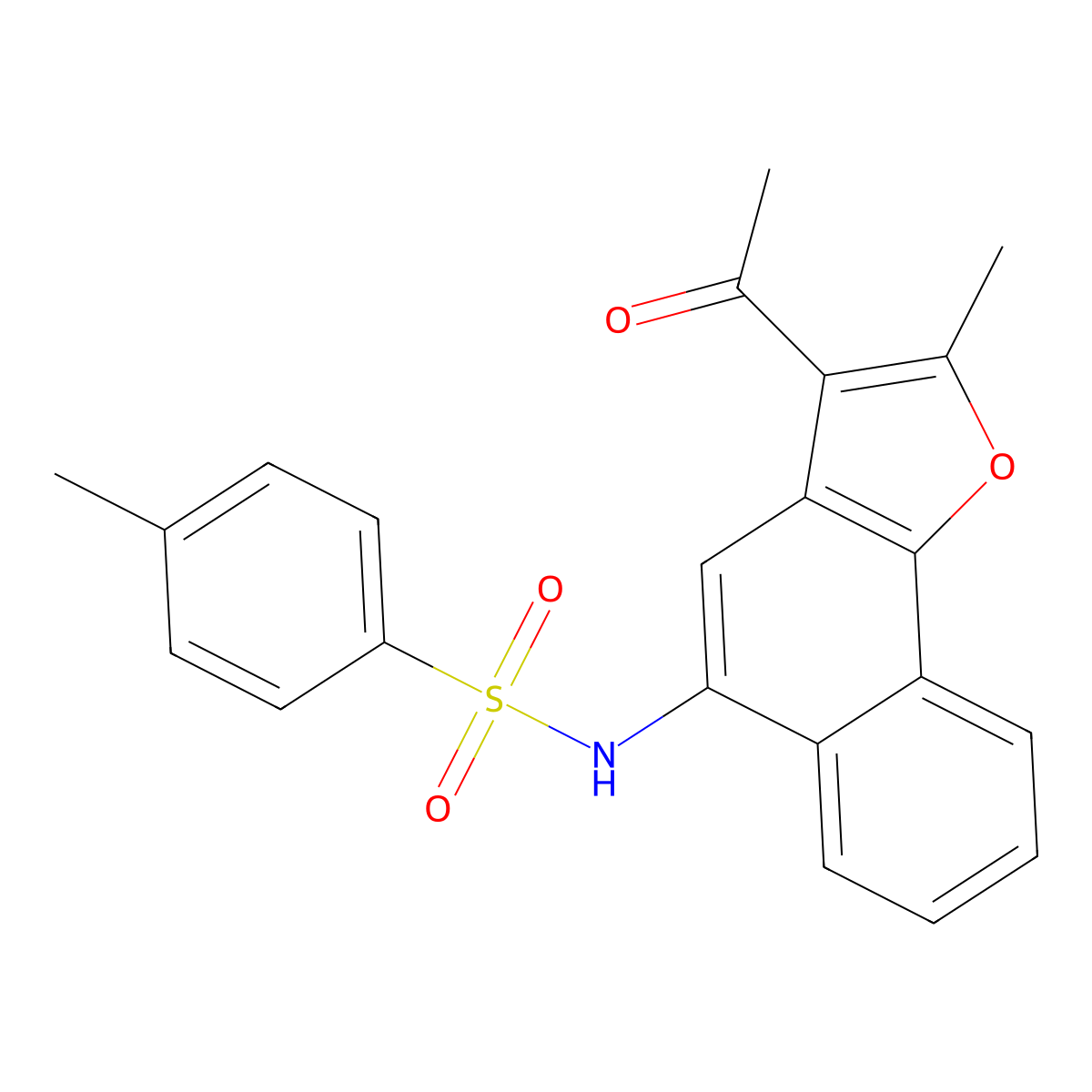 N-(3-acetyl-2-methylnaphtho[1,2-b]furan-5-yl)-4-methylbenzenesulfonamide molecular structure, CAS 301313-60-0