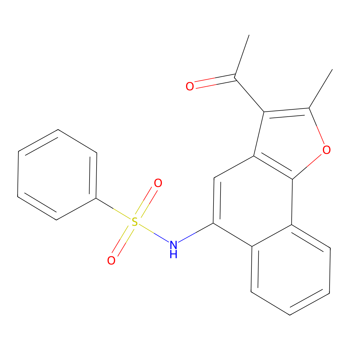 N-(3-acetyl-2-methylnaphtho[1,2-b]furan-5-yl)benzenesulfonamide molecular structure, CAS 301313-63-3