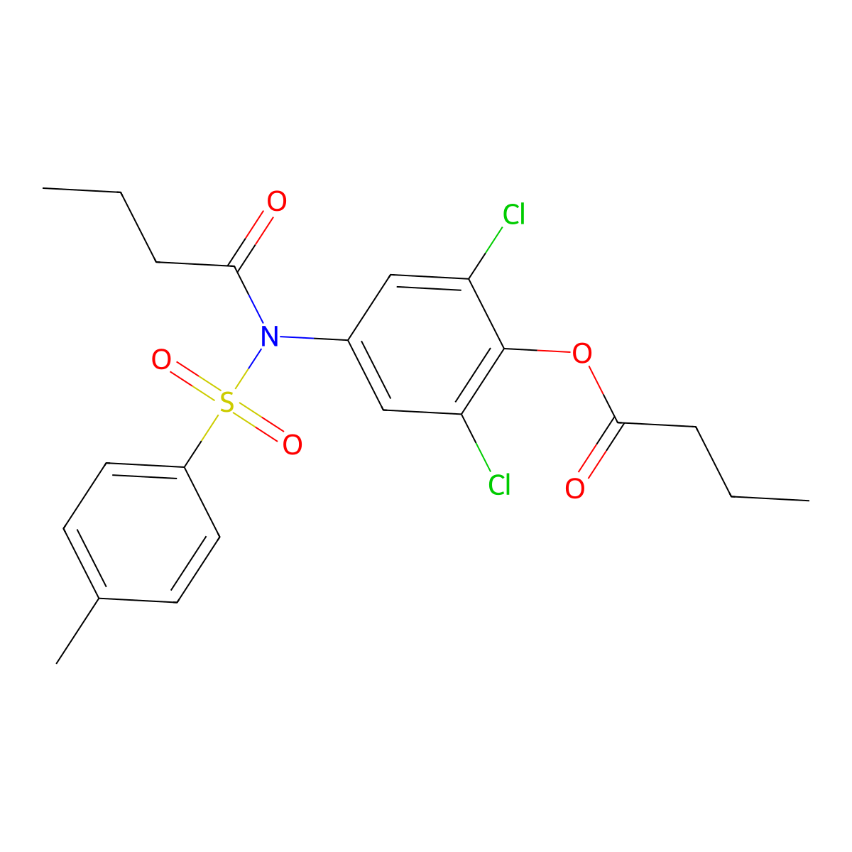 2,6-dichloro-4-(N-tosylbutyramido)phenyl butyrate molecular structure, CAS 301313-77-9