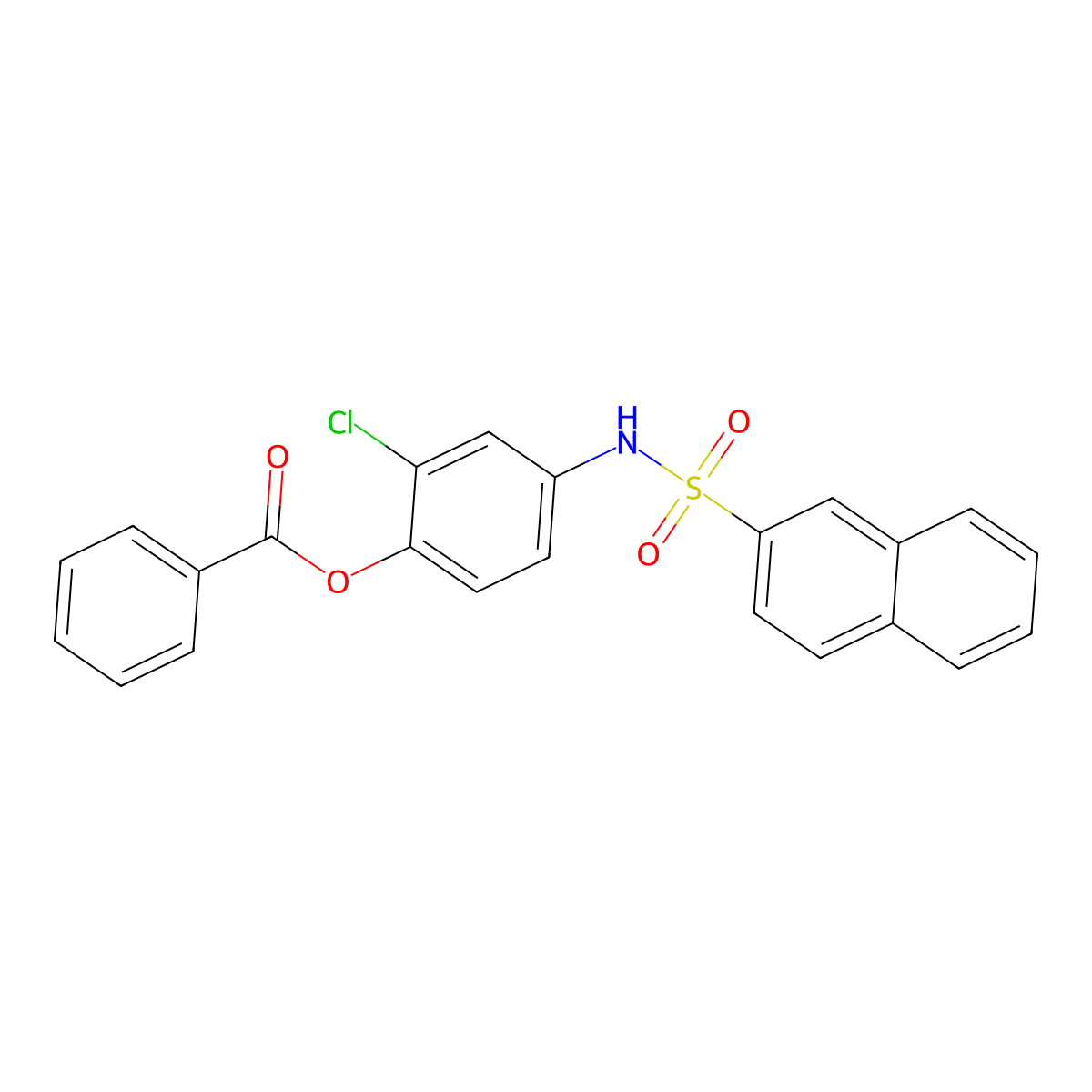 2-Chloro-4-(naphthalene-2-sulfonamido)phenyl benzoate molecular structure, CAS 301313-95-1