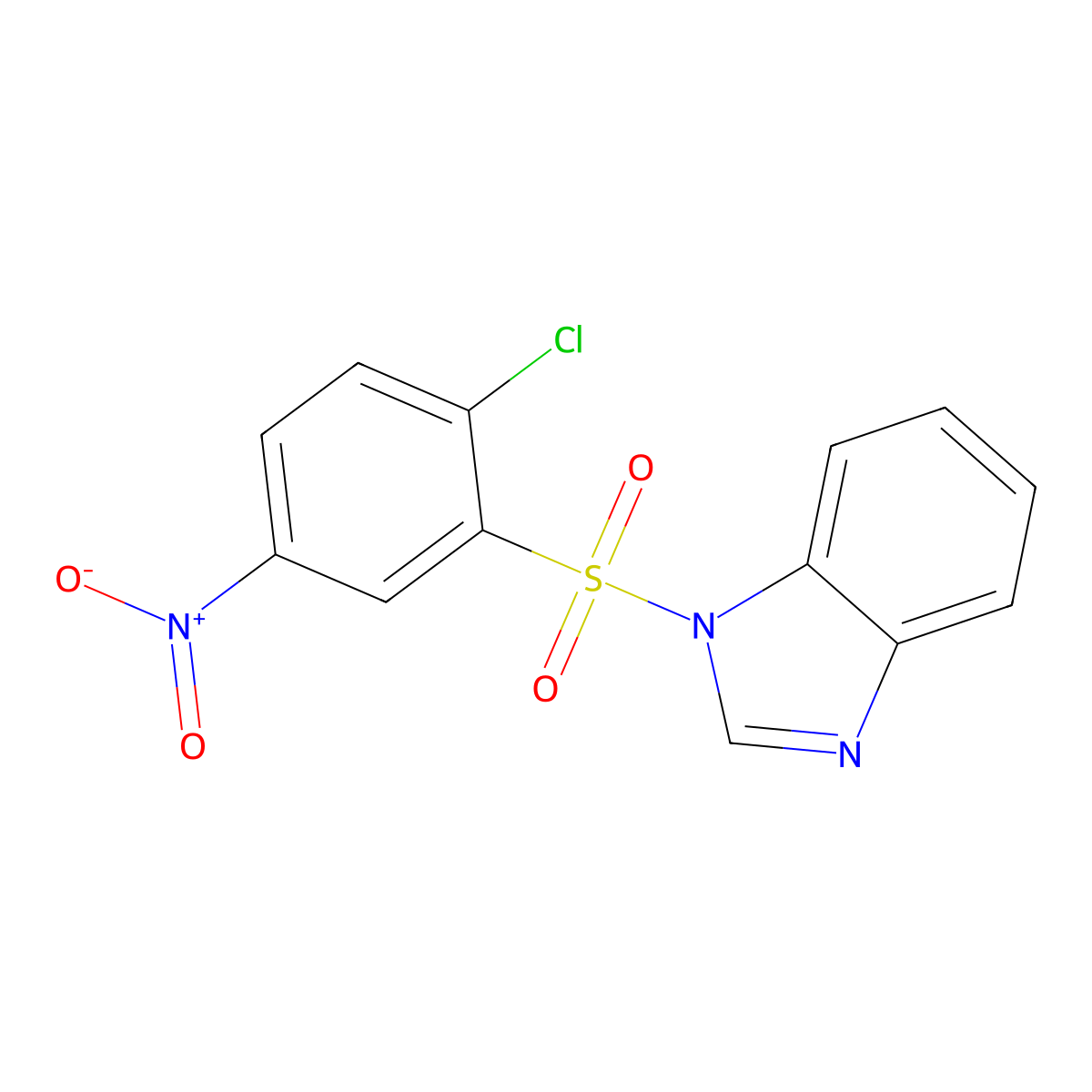 1-(2-chloro-5-nitrobenzenesulfonyl)-1H-1,3-benzodiazole molecular structure, CAS 301314-40-9