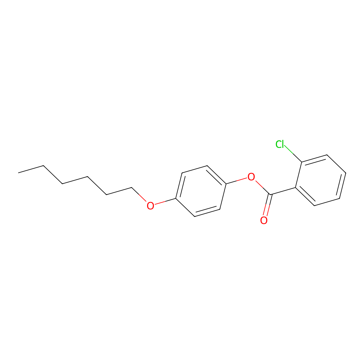 4-(Hexyloxy)phenyl 2-chlorobenzoate molecular structure, CAS 301314-43-2