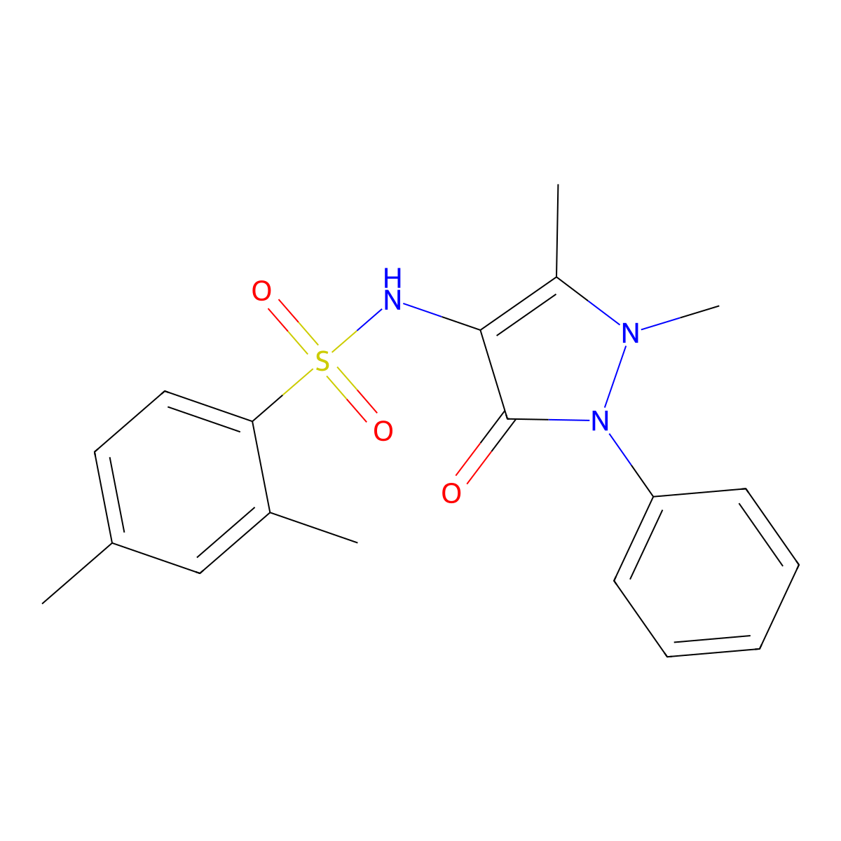 N-(1,5-dimethyl-3-oxo-2-phenyl-2,3-dihydro-1H-pyrazol-4-yl)-2,4-dimethylbenzenesulfonamide molecular structure, CAS 301314-56-7