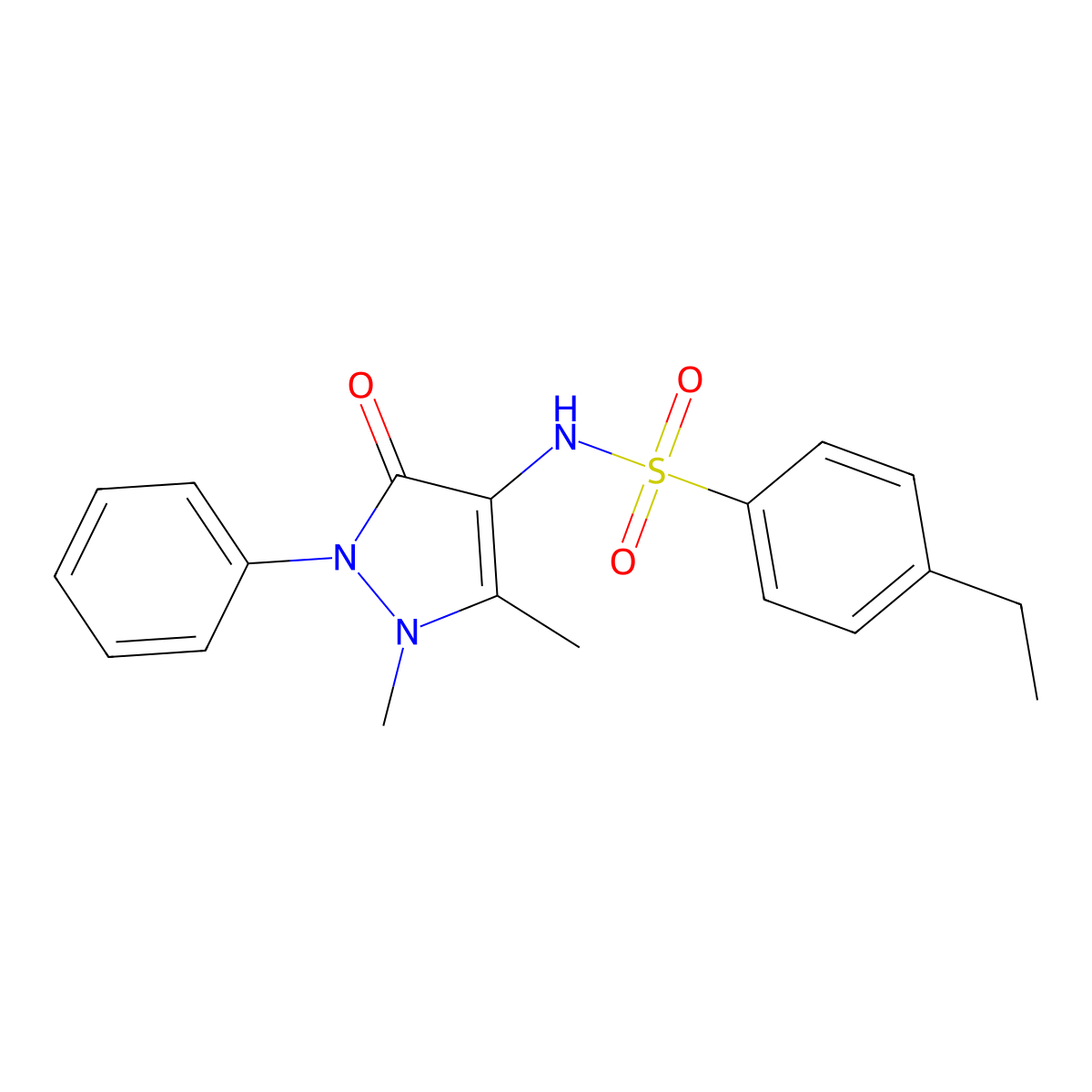 N-(1,5-dimethyl-3-oxo-2-phenyl-2,3-dihydro-1H-pyrazol-4-yl)-4-ethylbenzenesulfonamide molecular structure, CAS 301314-59-0