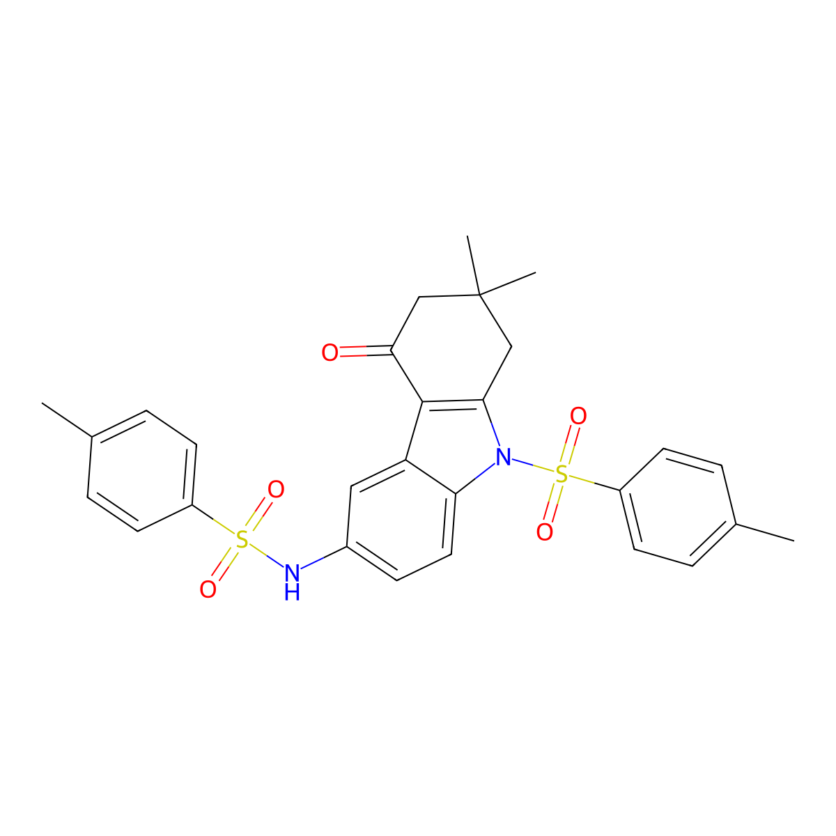 N-(2,2-dimethyl-4-oxo-9-tosyl-2,3,4,9-tetrahydro-1H-carbazol-6-yl)-4-methylbenzenesulfonamide molecular structure, CAS 301314-76-1