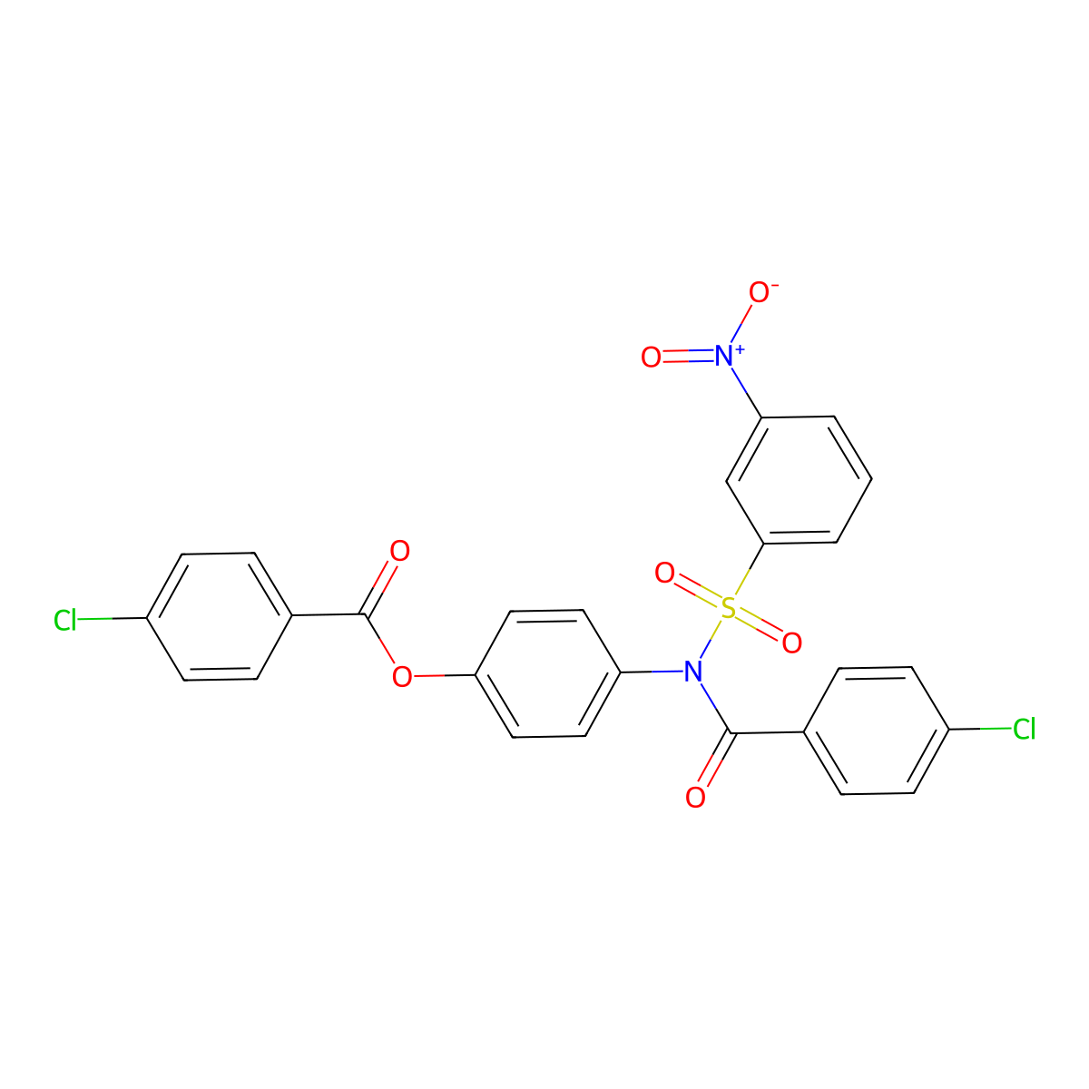 4-[[(4-Chlorophenyl)carbonyl]({3-nitrophenyl}sulfonyl)amino]phenyl 4-chlorobenzoate molecular structure, CAS 301315-20-8