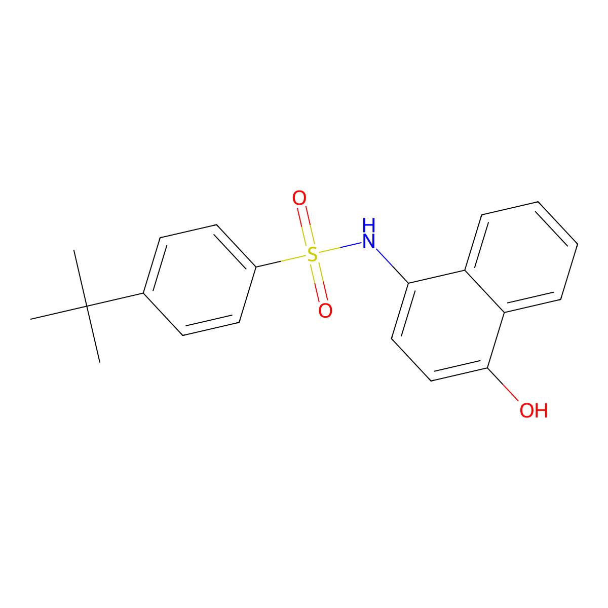 4-tert-butyl-N-(4-hydroxynaphthalen-1-yl)benzenesulfonamide molecular structure, CAS 301315-29-7