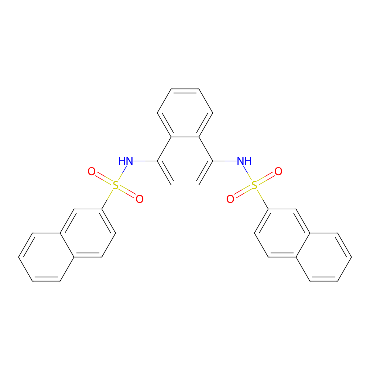 N,N'-1,4-naphthalenediylbis-2-naphthalenesulfonamide molecular structure, CAS 301315-40-2