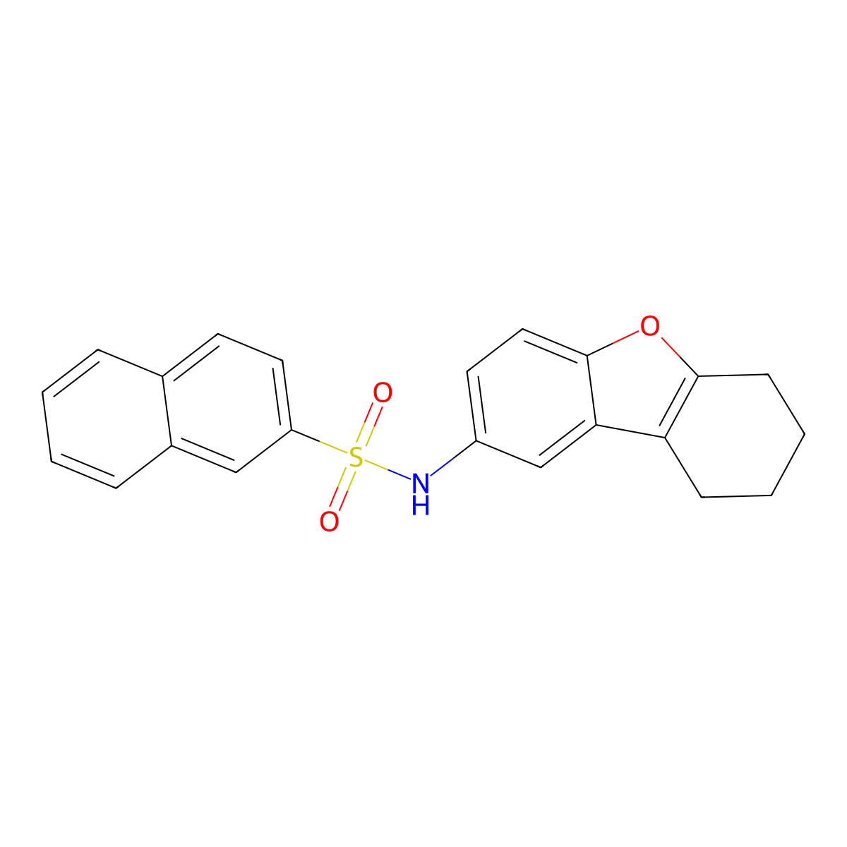 N-(6,7,8,9-tetrahydrodibenzofuran-2-yl)naphthalene-2-sulfonamide molecular structure, CAS 301315-50-4