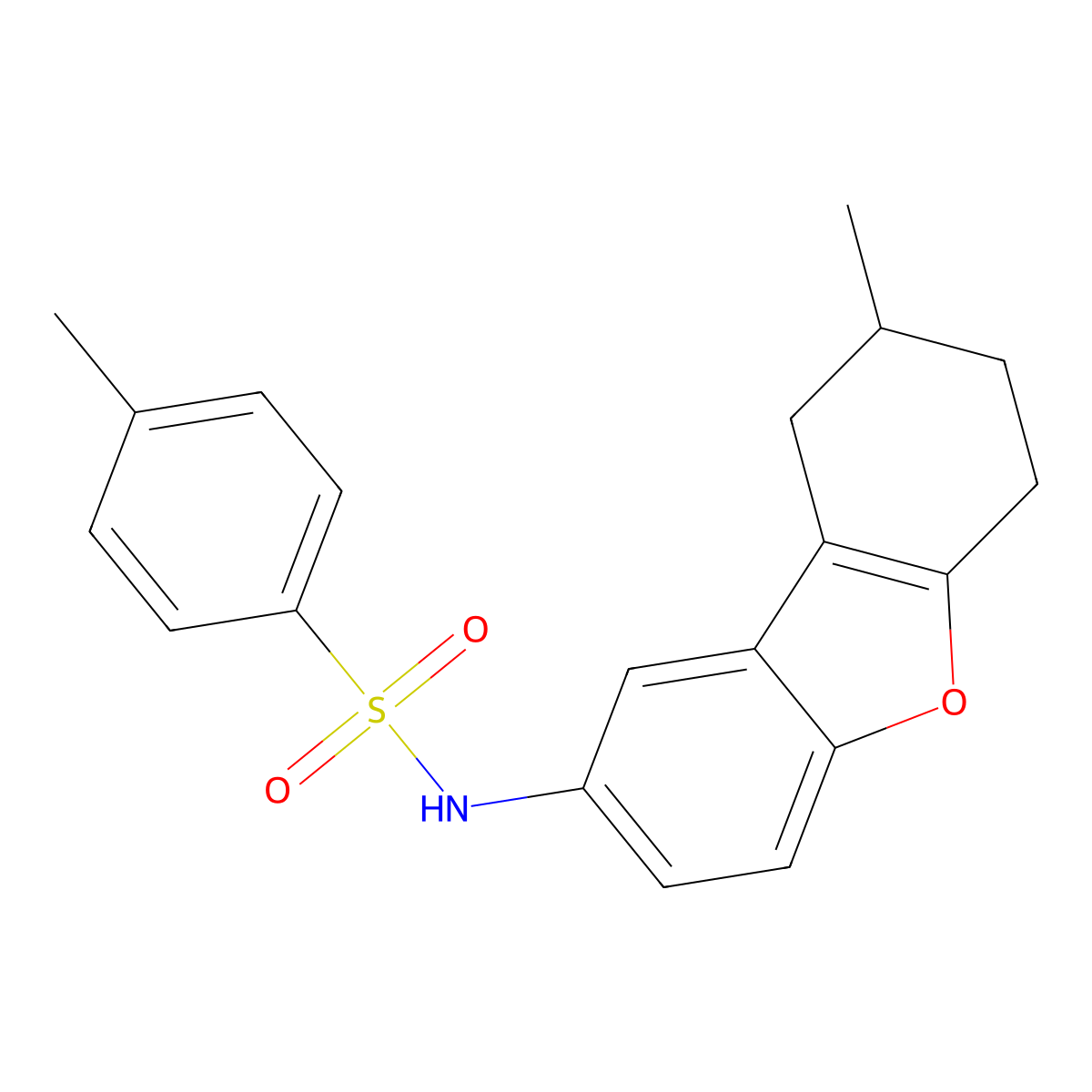 4-methyl-N-(8-methyl-6,7,8,9-tetrahydrodibenzo[b,d]furan-2-yl)benzenesulfonamide molecular structure, CAS 301315-57-1