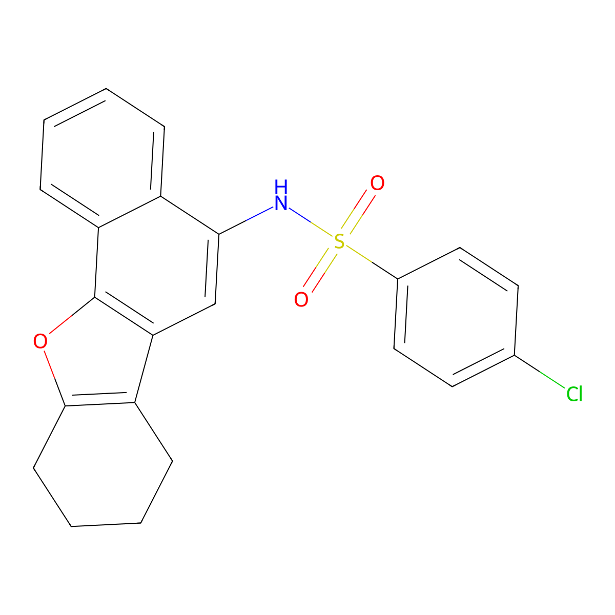 4-chloro-N-(7,8,9,10-tetrahydronaphtho[1,2-b][1]benzofuran-5-yl)benzenesulfonamide molecular structure, CAS 301315-67-3