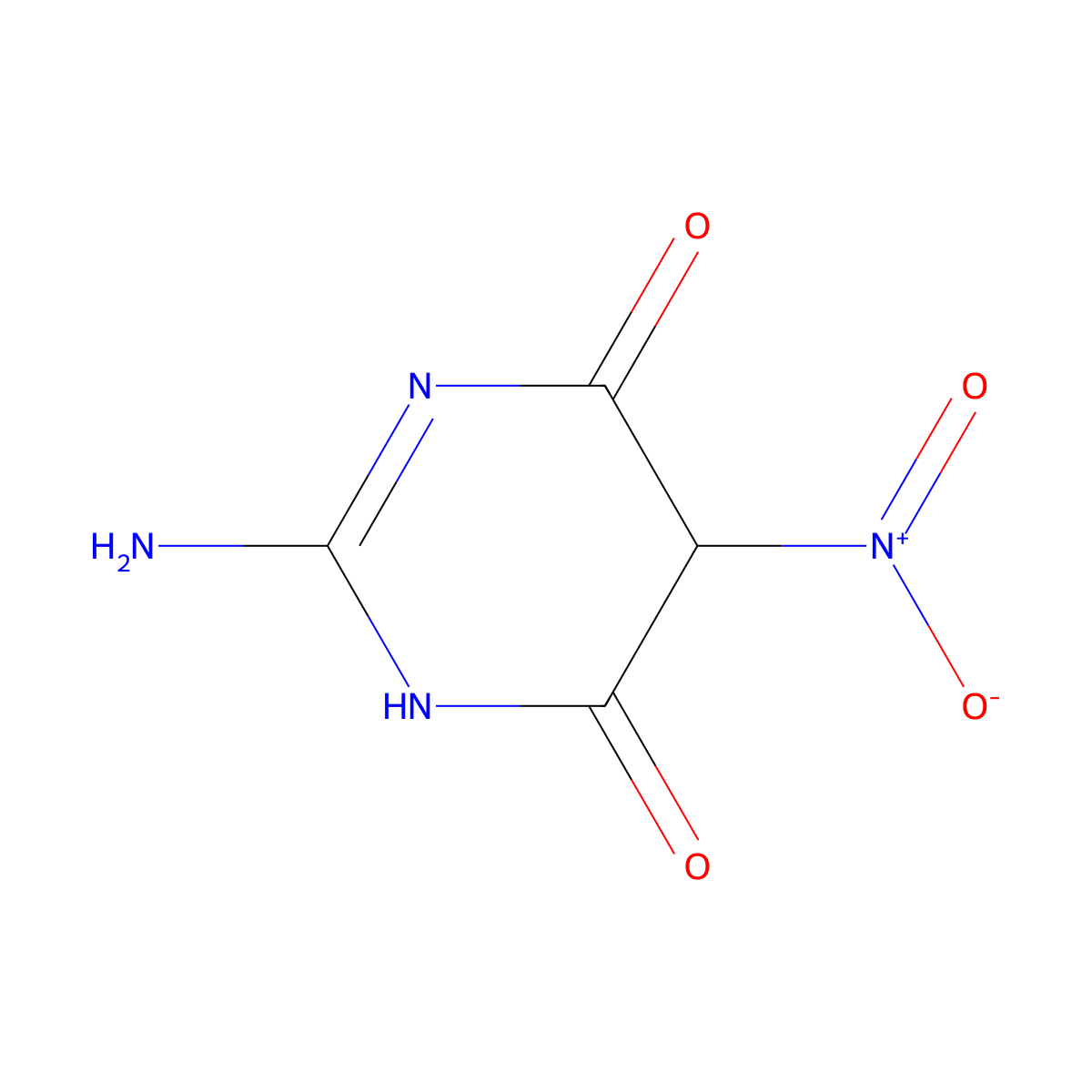 2-amino-5-nitro-4,6(3H,5H)-pyrimidinedione molecular structure, CAS 301315-87-7