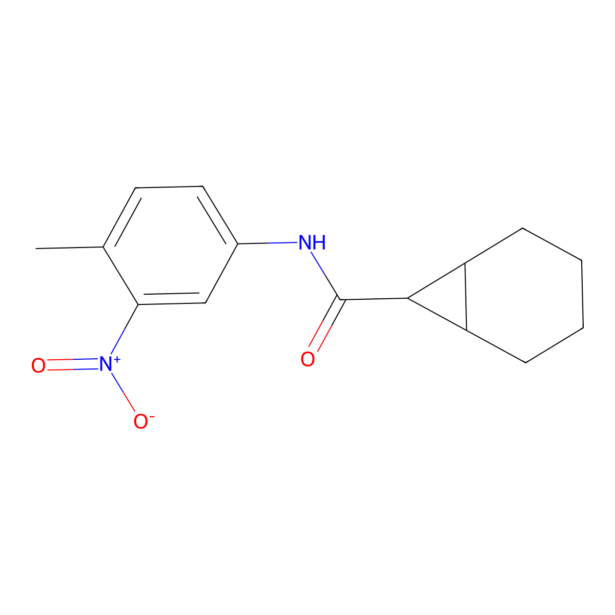 N-(4-Methyl-3-nitrophenyl)bicyclo[4.1.0]heptane-7-carboxamide molecular structure, CAS 301317-78-2